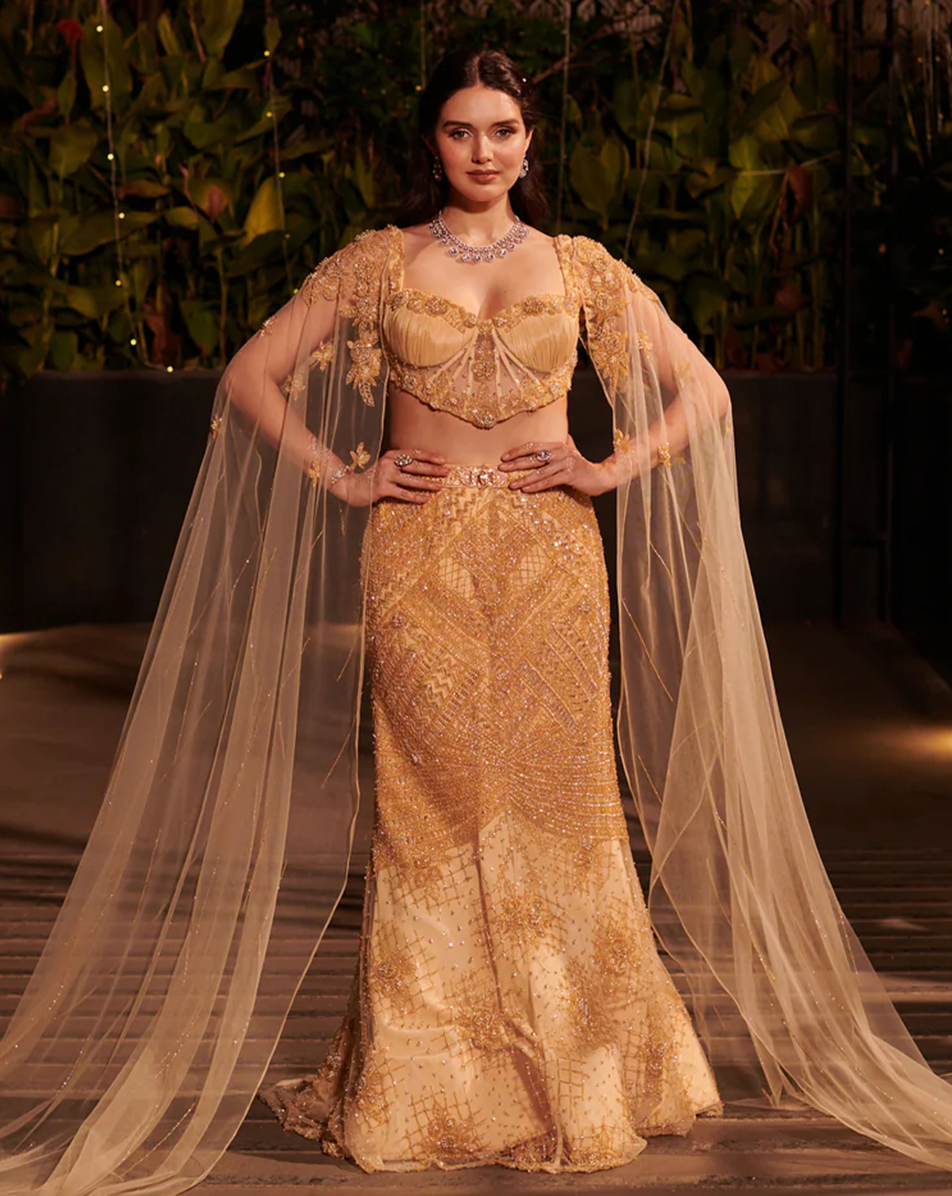 Champagne Shower Lehenga Set