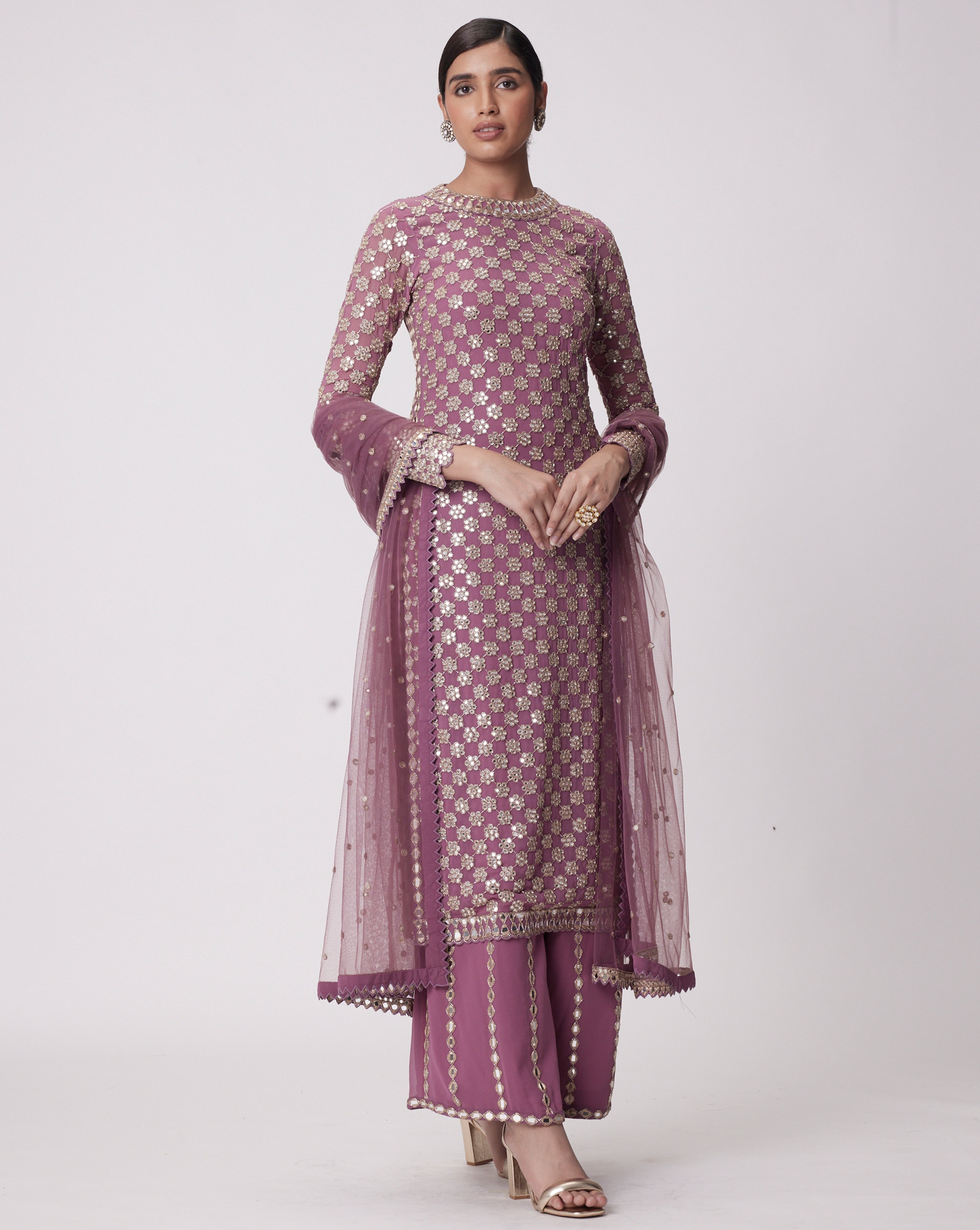 Mauve Cat Slit Kurthi