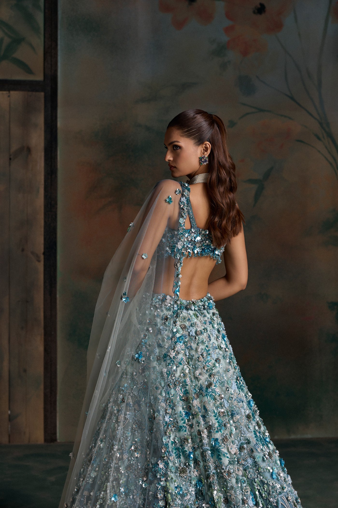 Peacock Blue Avior Lehenga Set