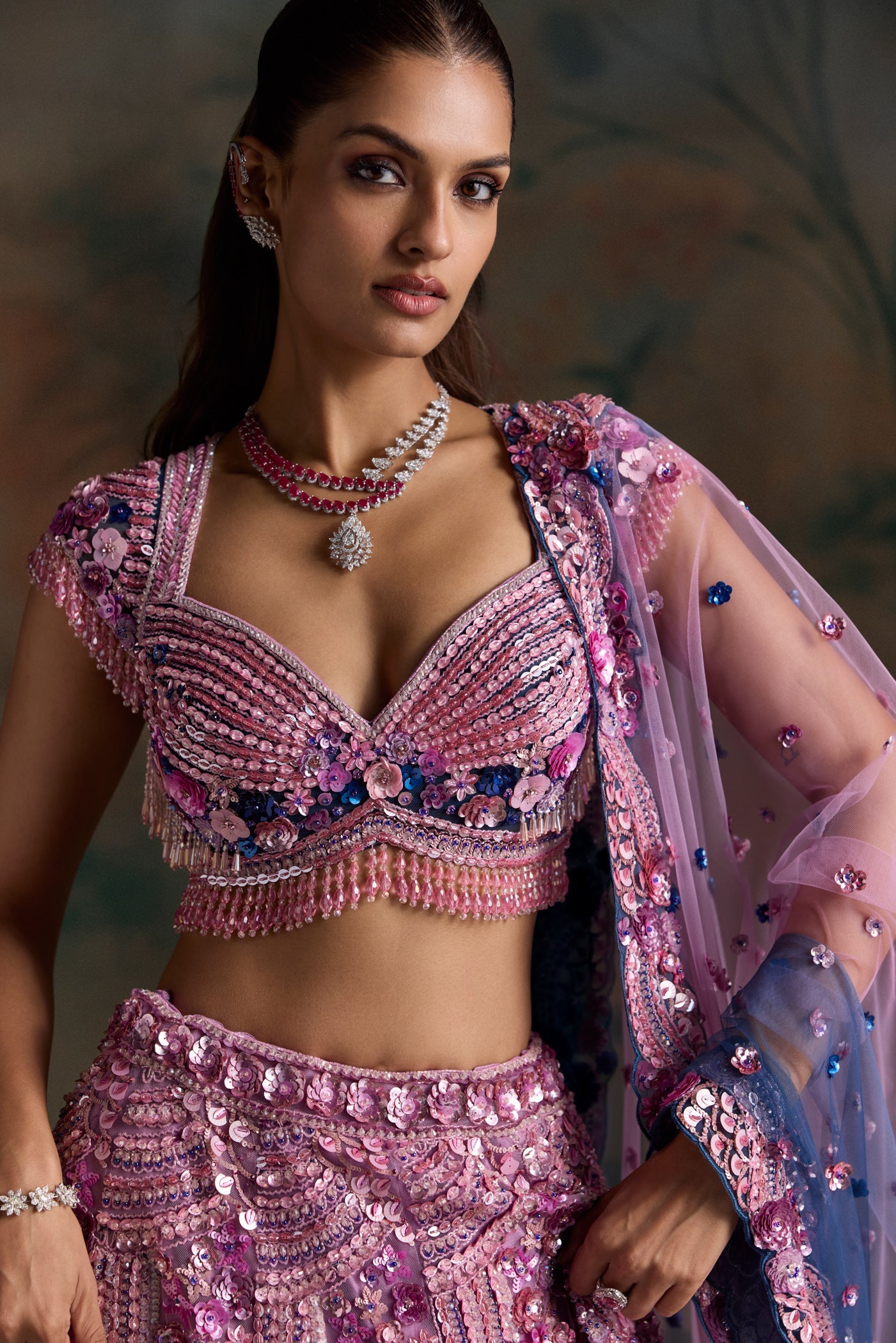 Pink Navy Multicolour Vesper Lehenga Set