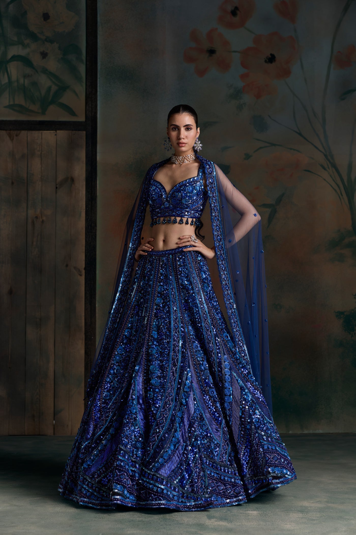 Electric Blue Altair Lehenga Set