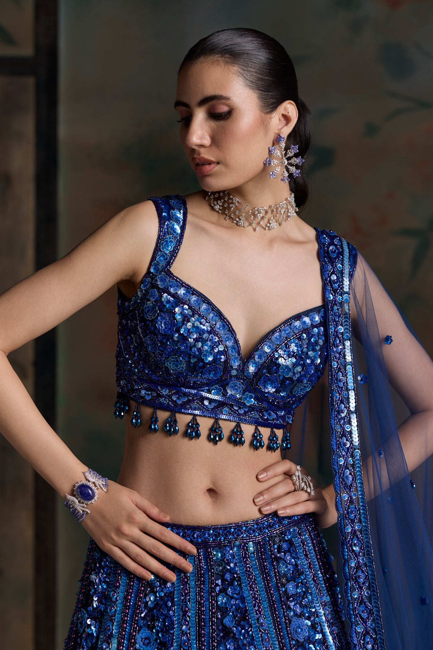 Electric Blue Altair Lehenga Set