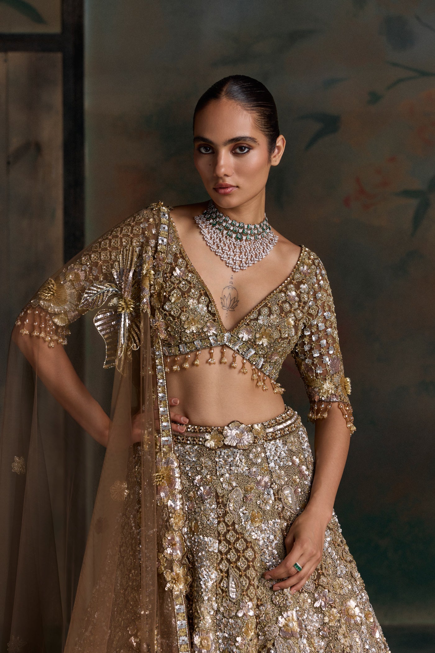 Gold Kaelis Lehenga Set