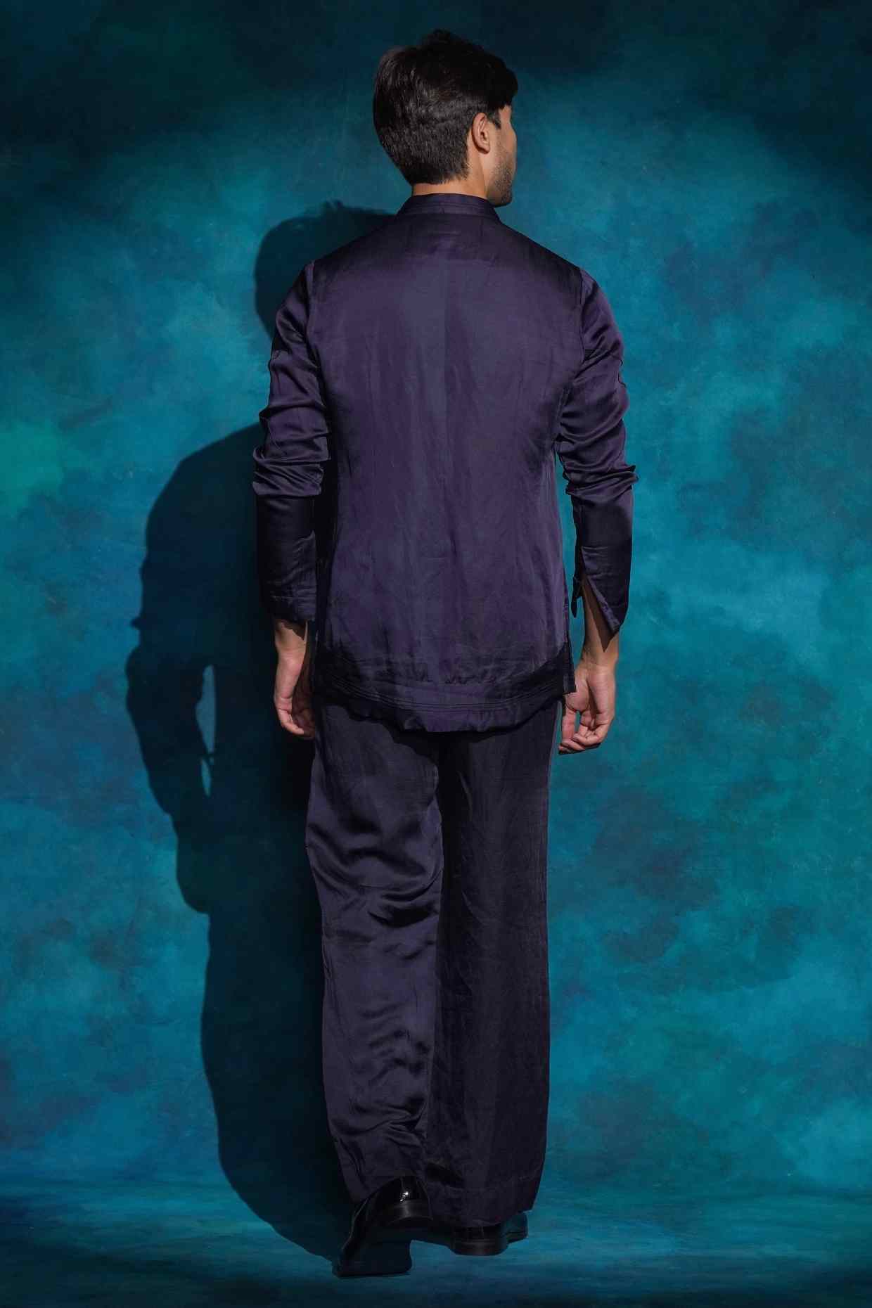 Midnight Blue Potli Button Kurta Set