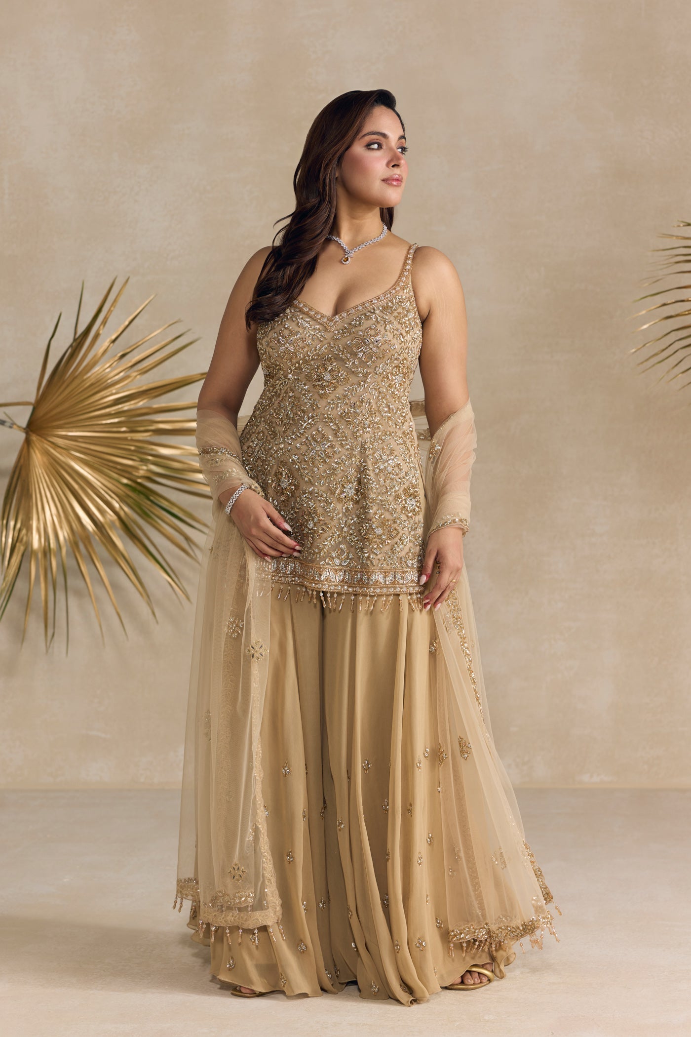 Gold Sharara Set