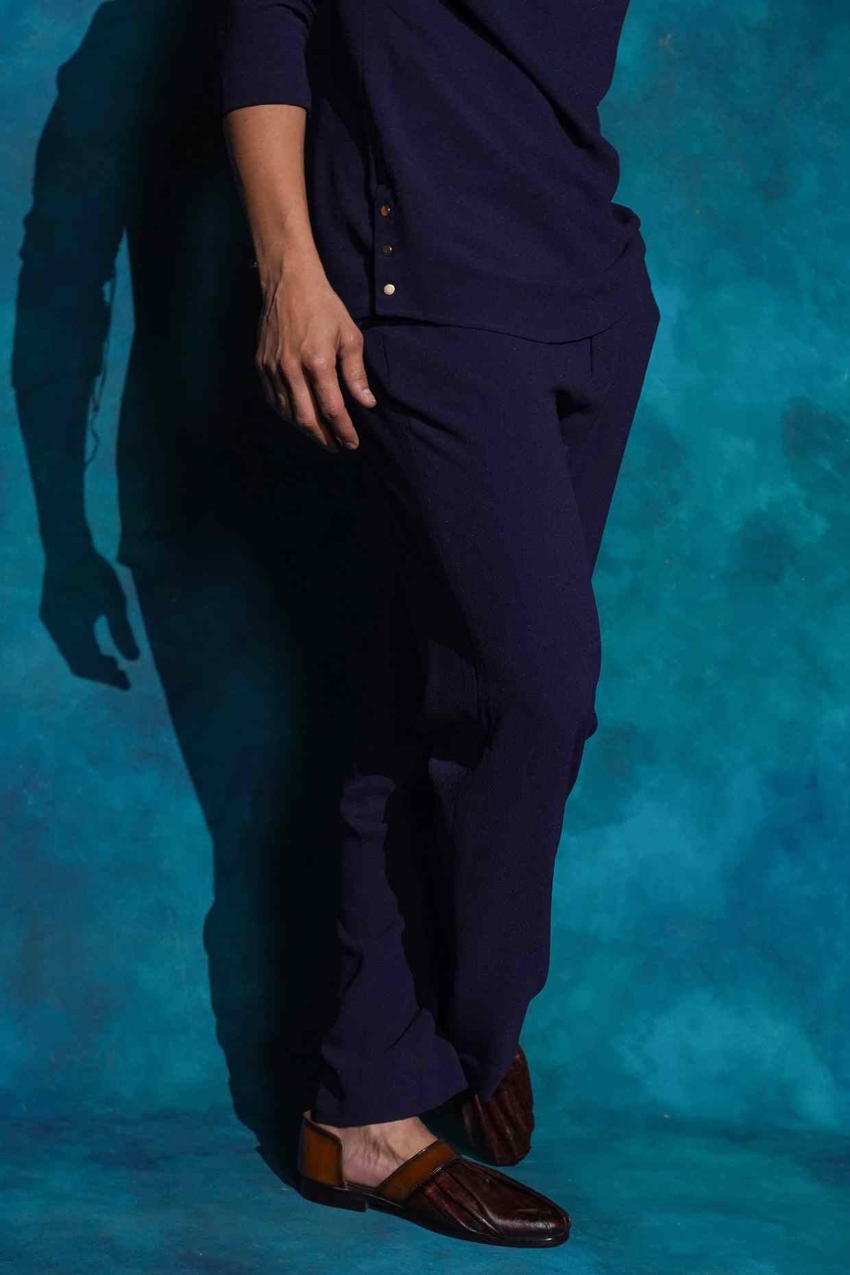 Midnight Blue Cowl Kurta Set