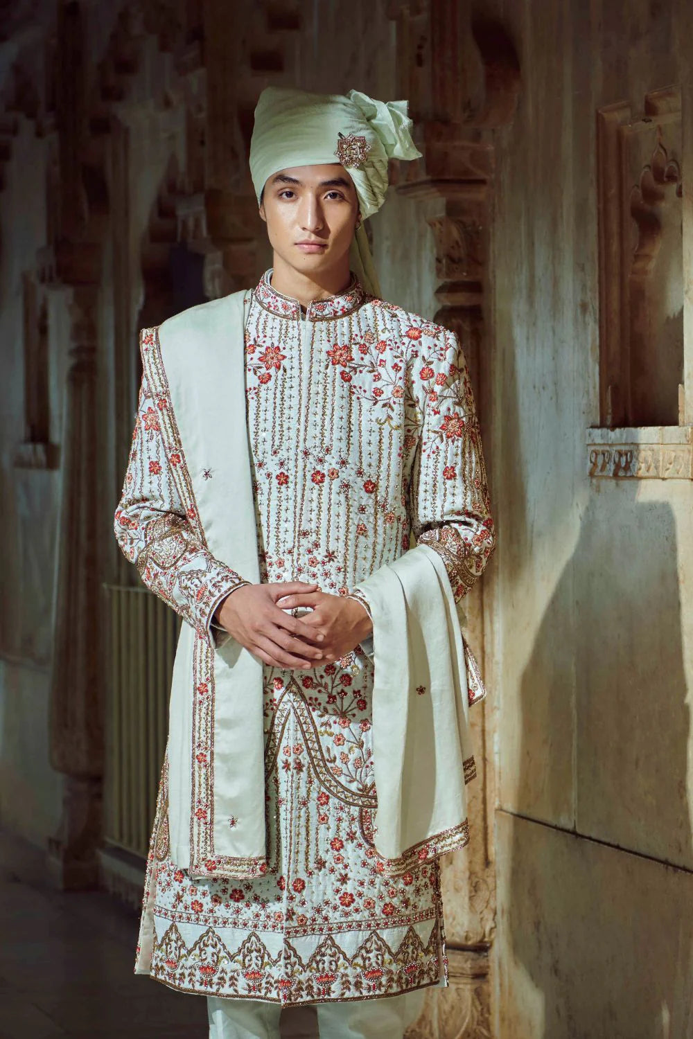 Mint Green Rishi Sherwani