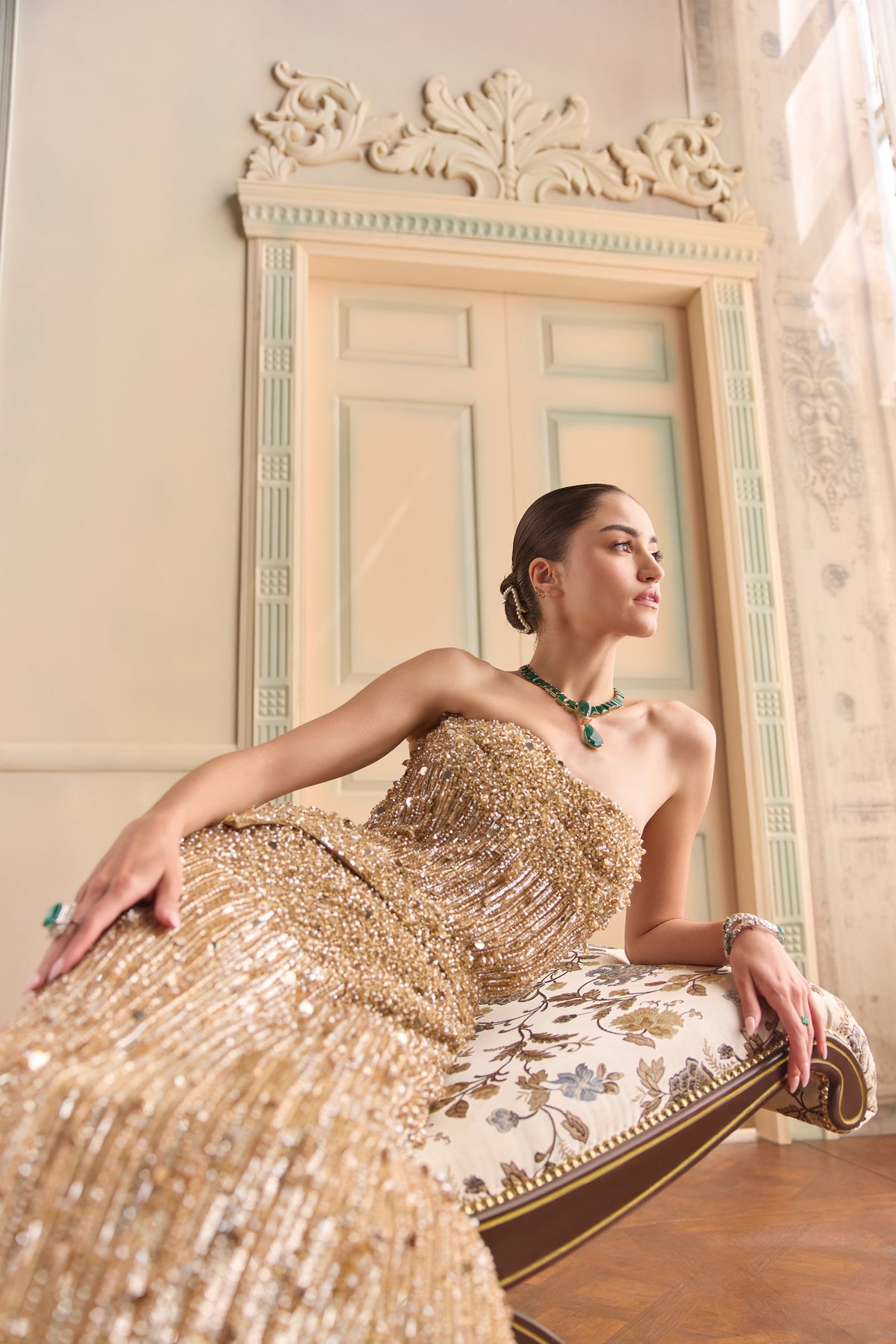 Elara- Gold Mermaid Lehenga