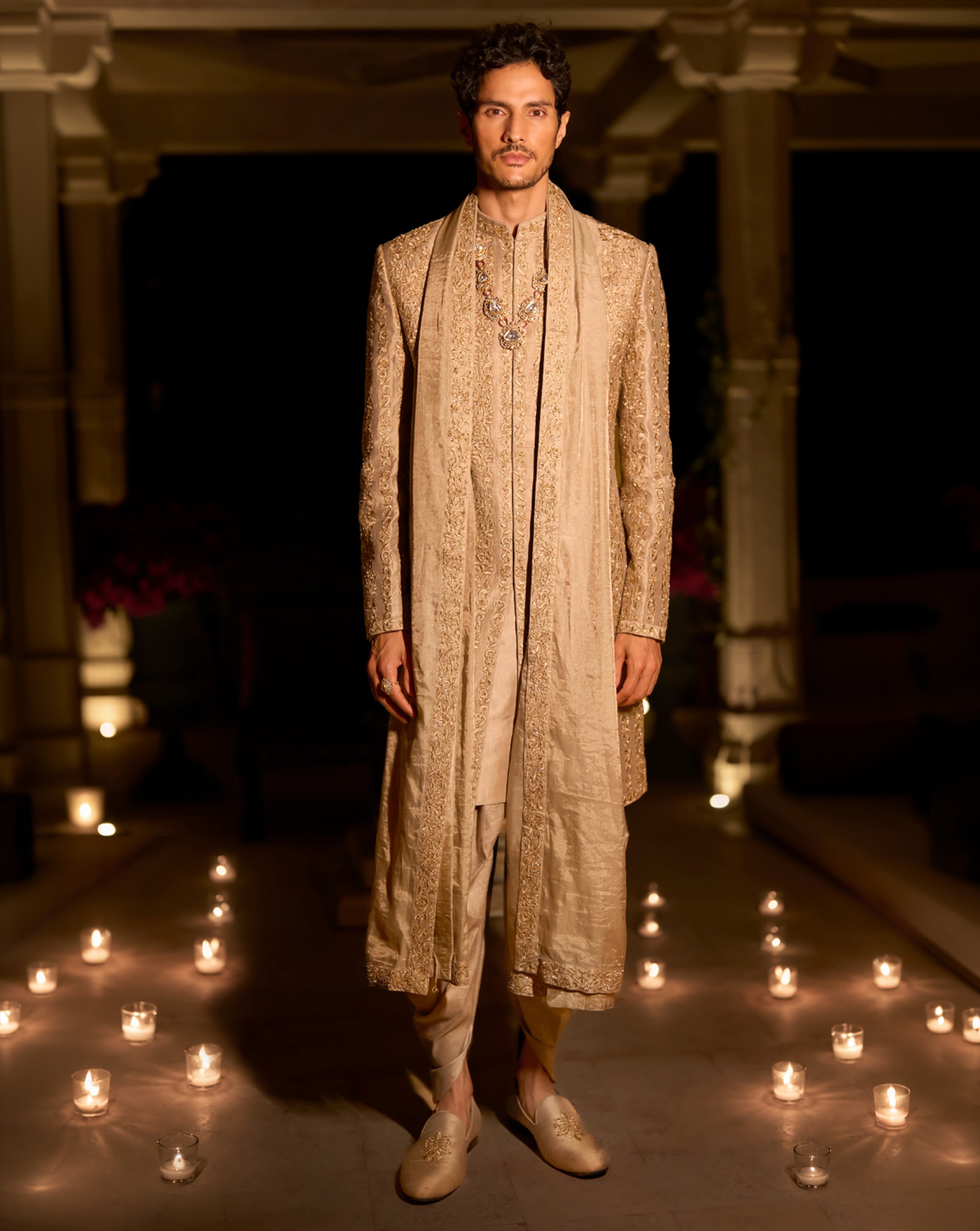 Champagne Gold Sherwani Set