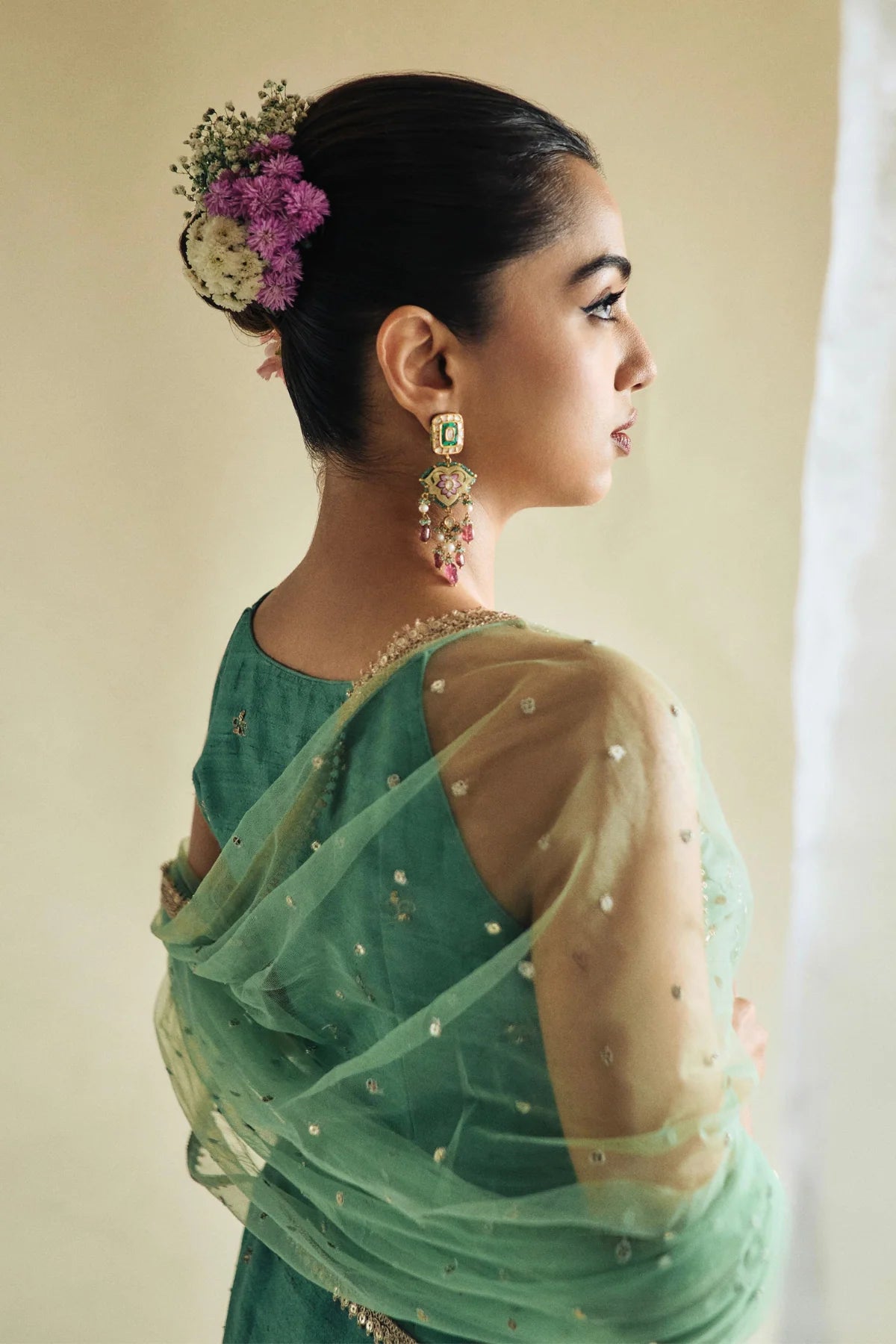 Green Mehek Pallazo