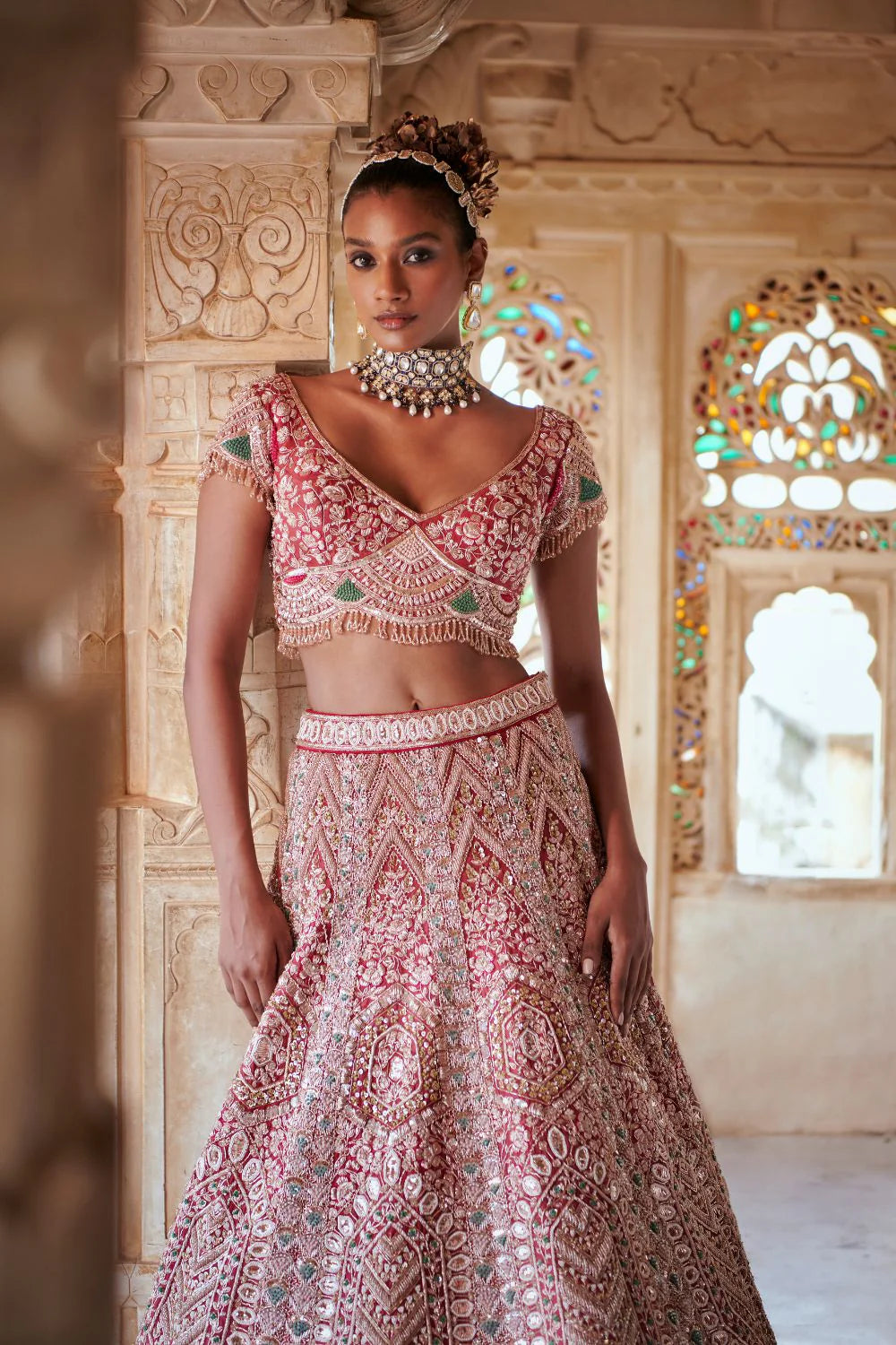 Onion Pink Lehenga