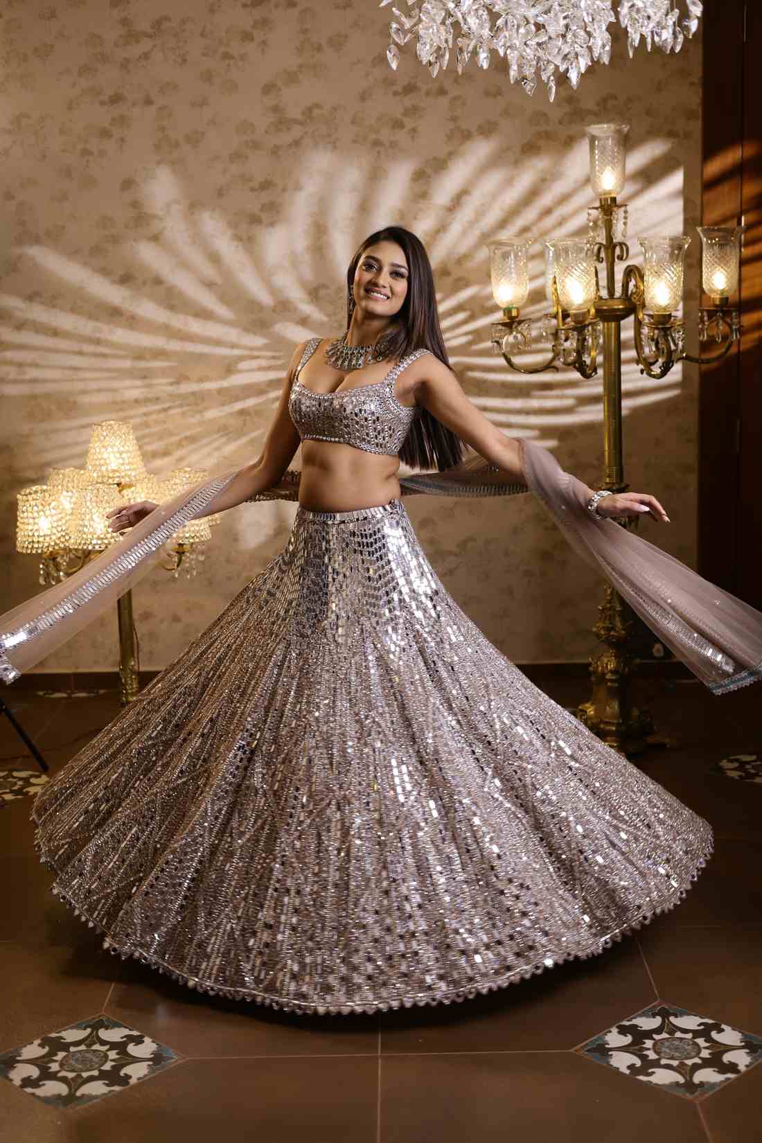 Champagne Mirror Lehenga