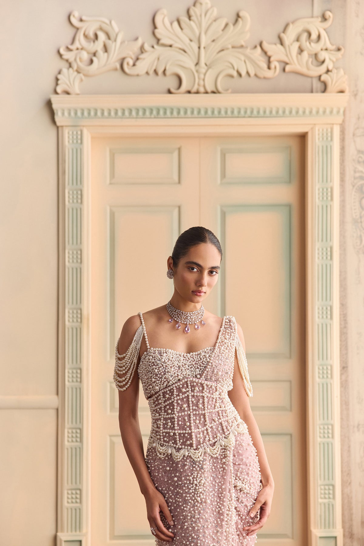 Lilac Moon- Pearl Corset Saree