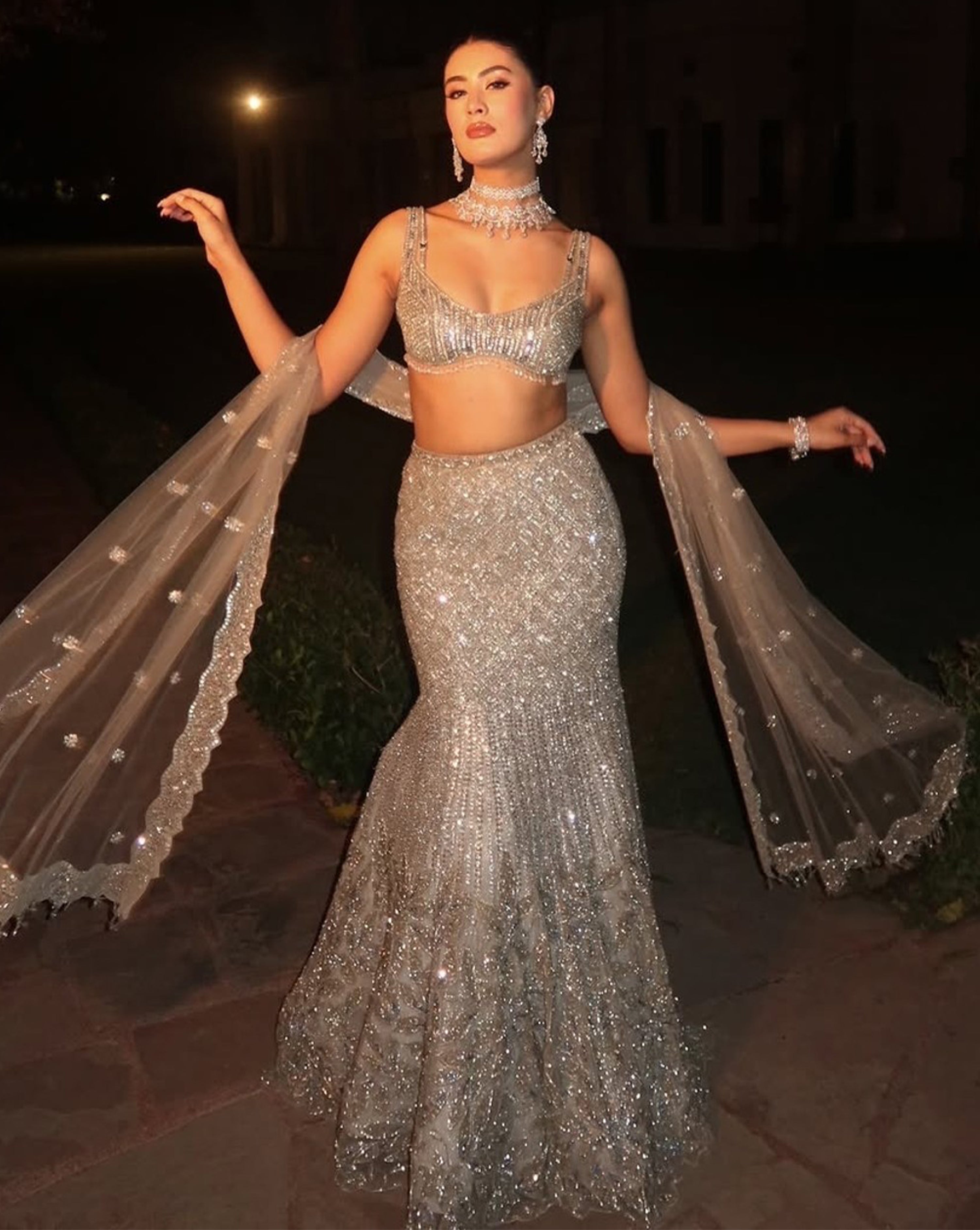 Silver Fishcut Lehenga - Ready to Ship