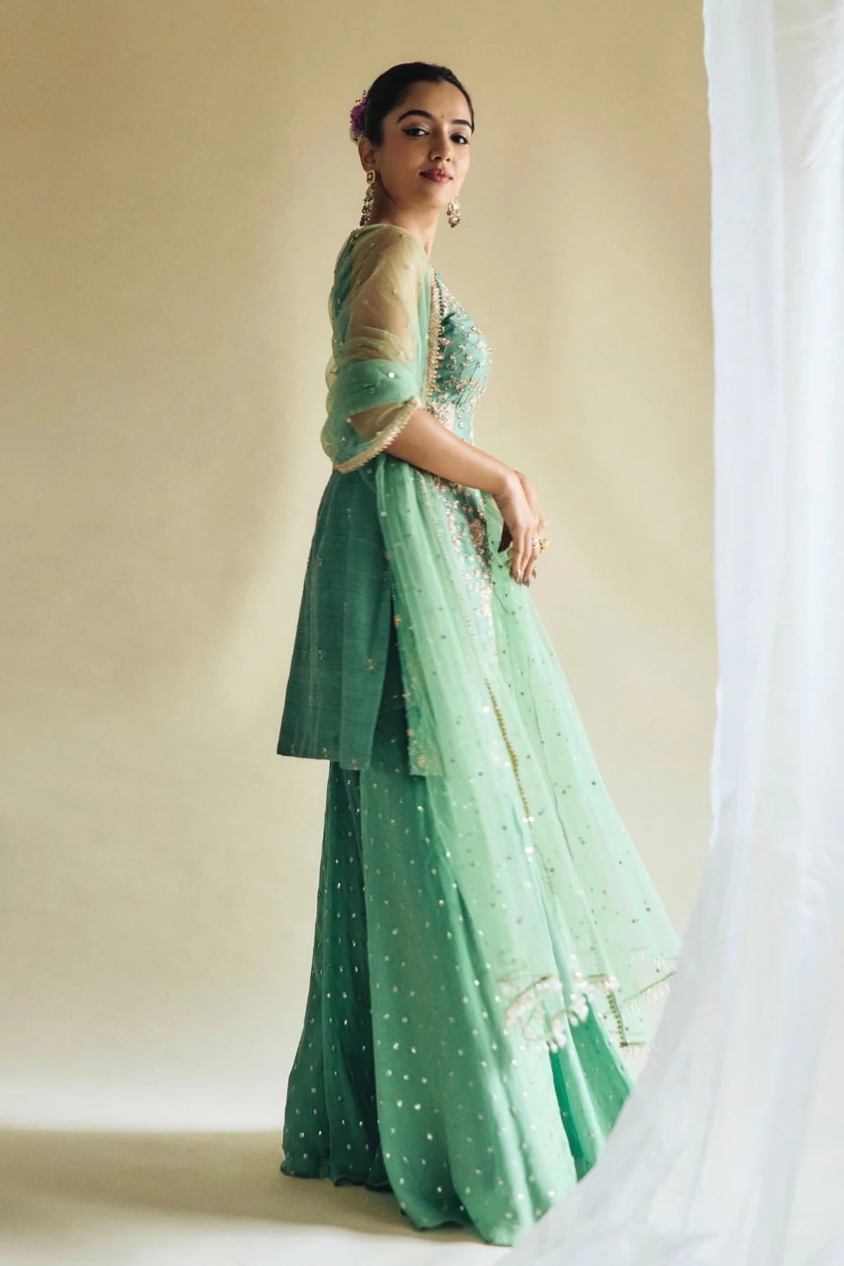 Green Mehek Pallazo