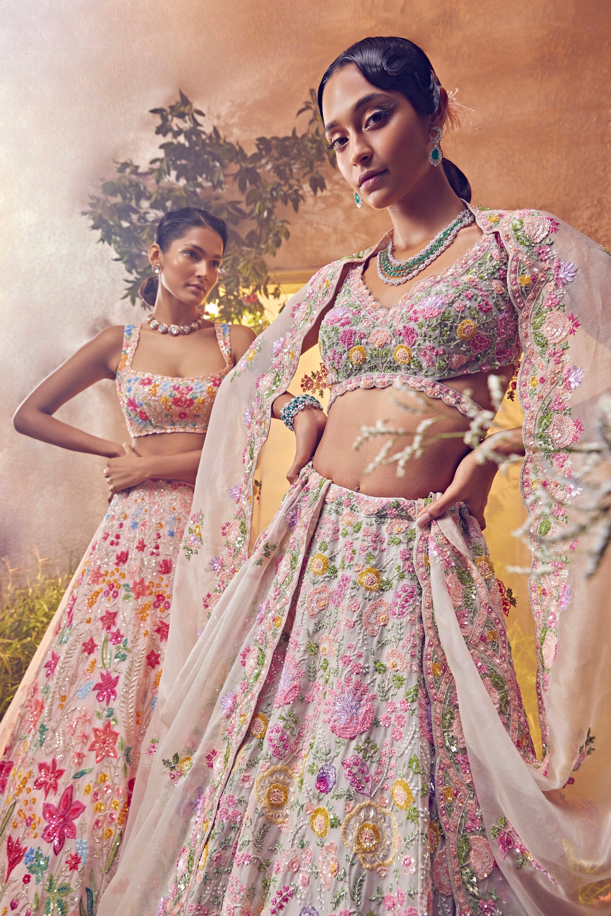 Rosewater Pink Organza Lehenga