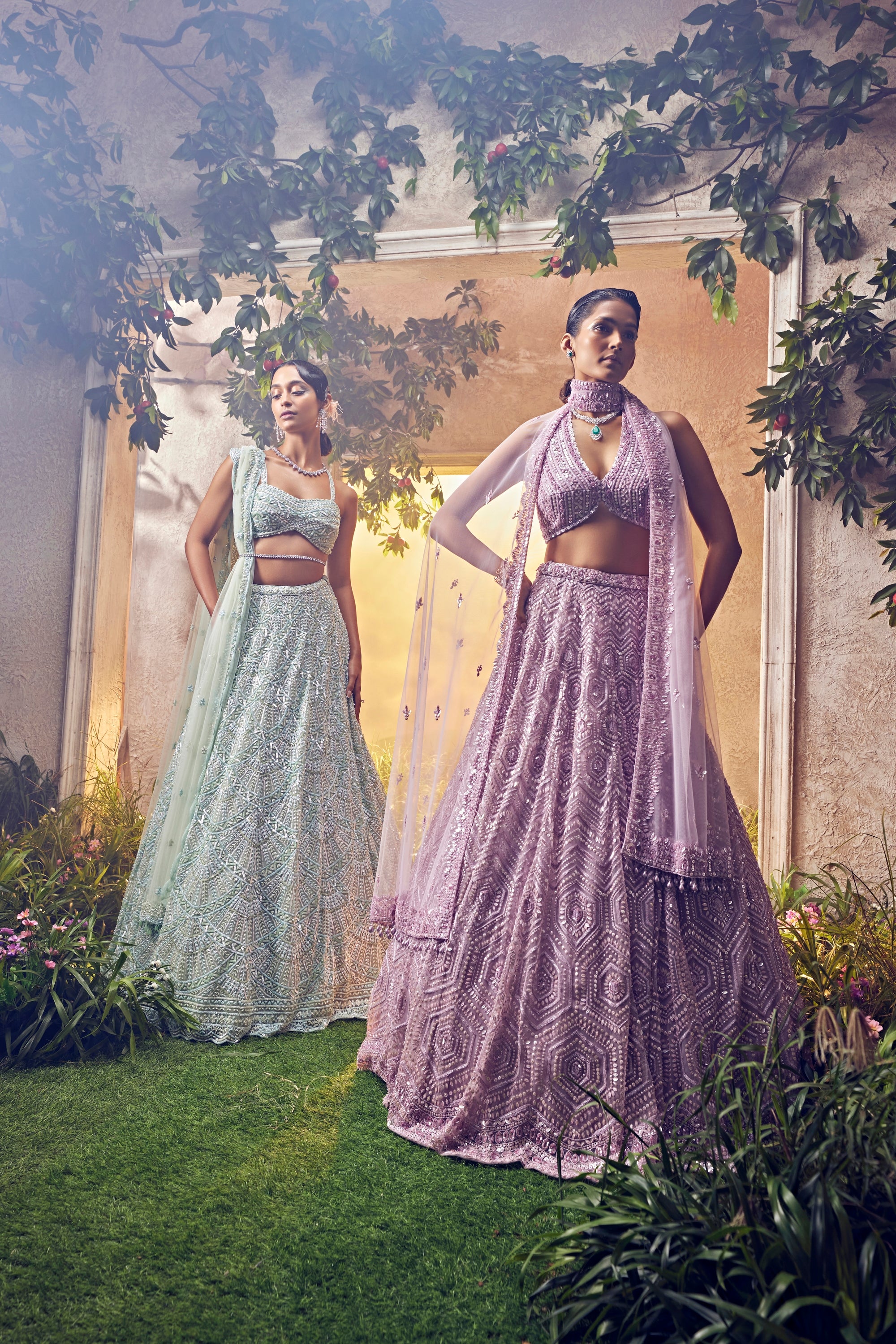 Mint Green Tulle Lehenga