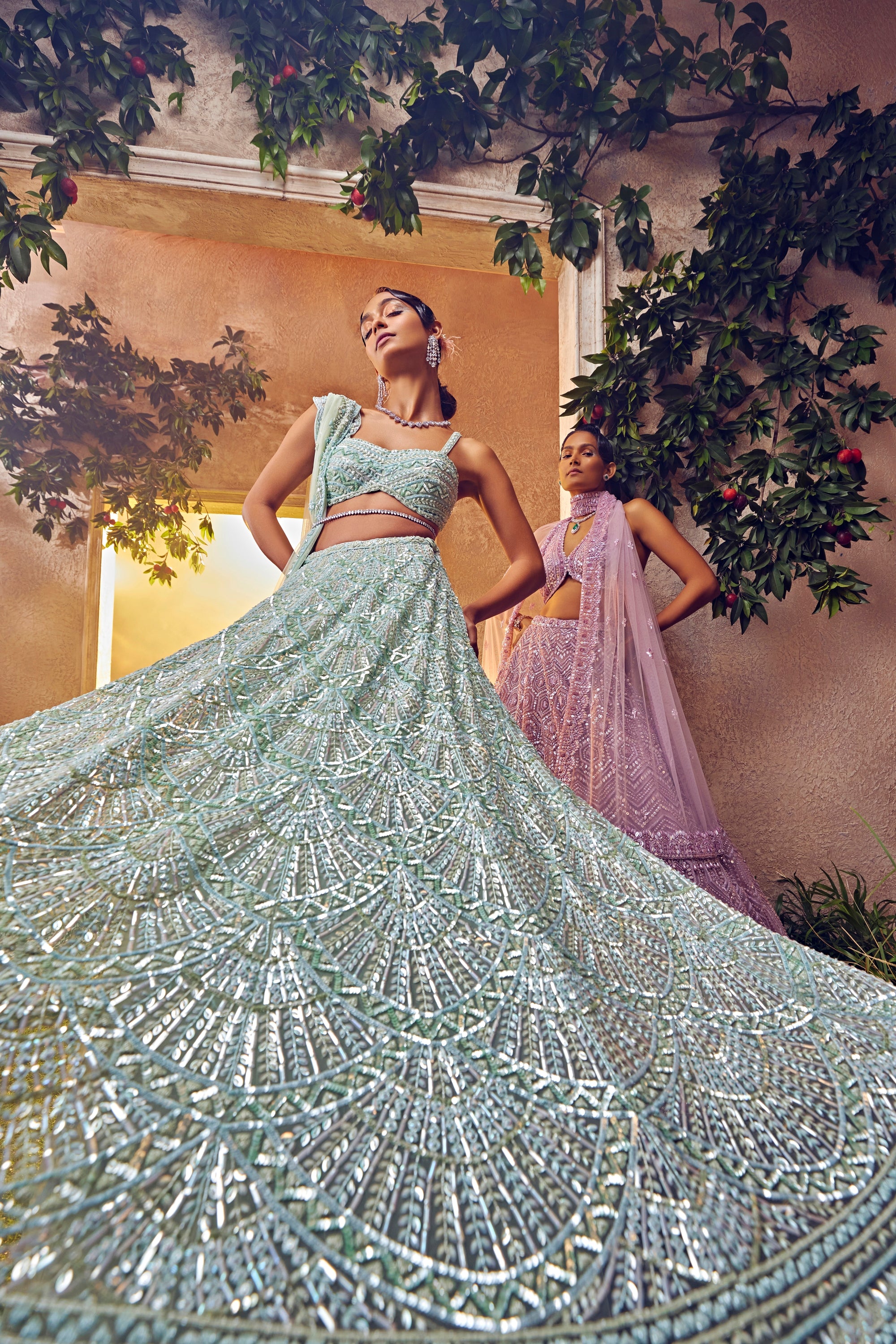 Mint Green Tulle Lehenga