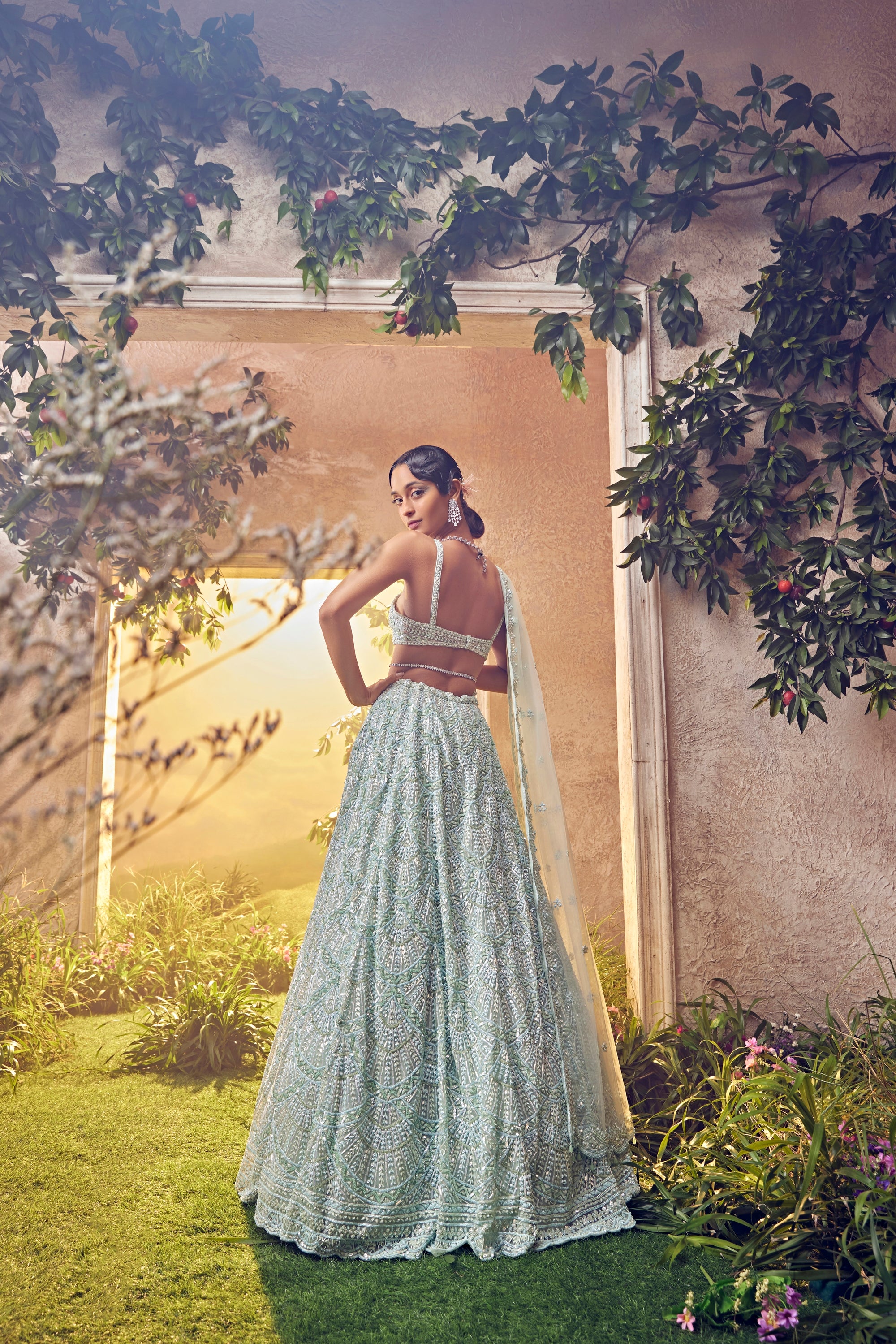 Mint Green Tulle Lehenga