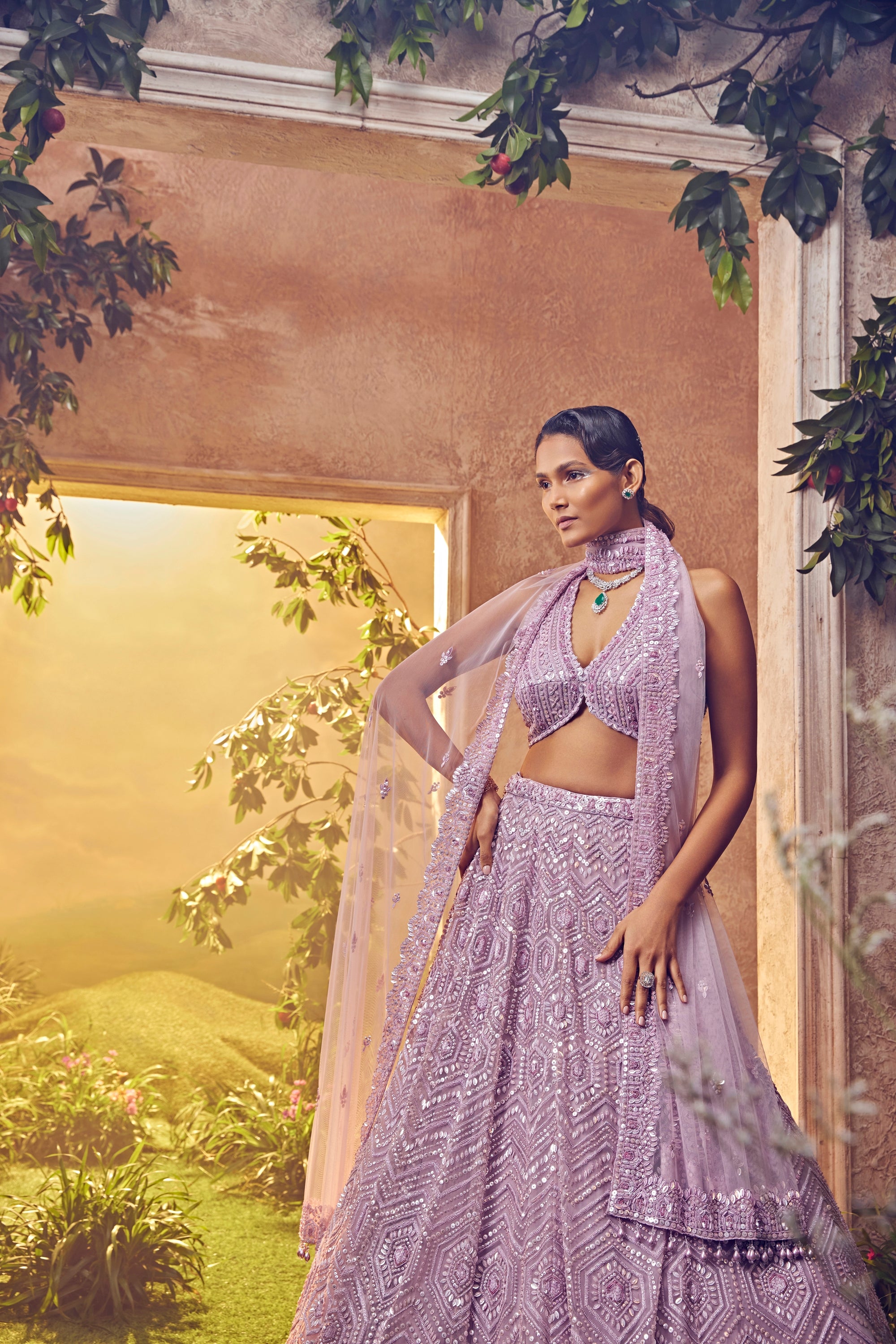 Orchid Tulle Lehenga