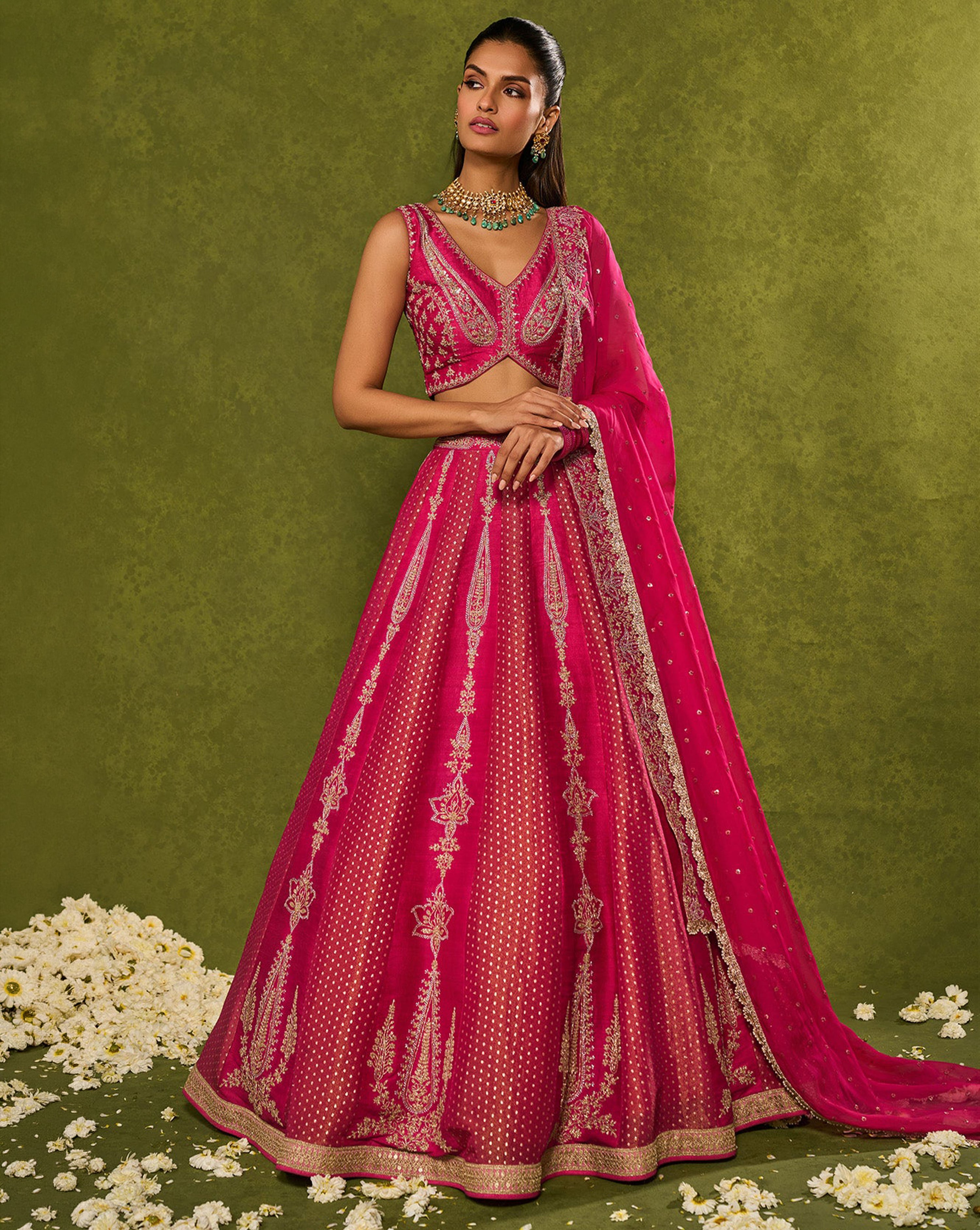 Ambi Brocade Lehenga