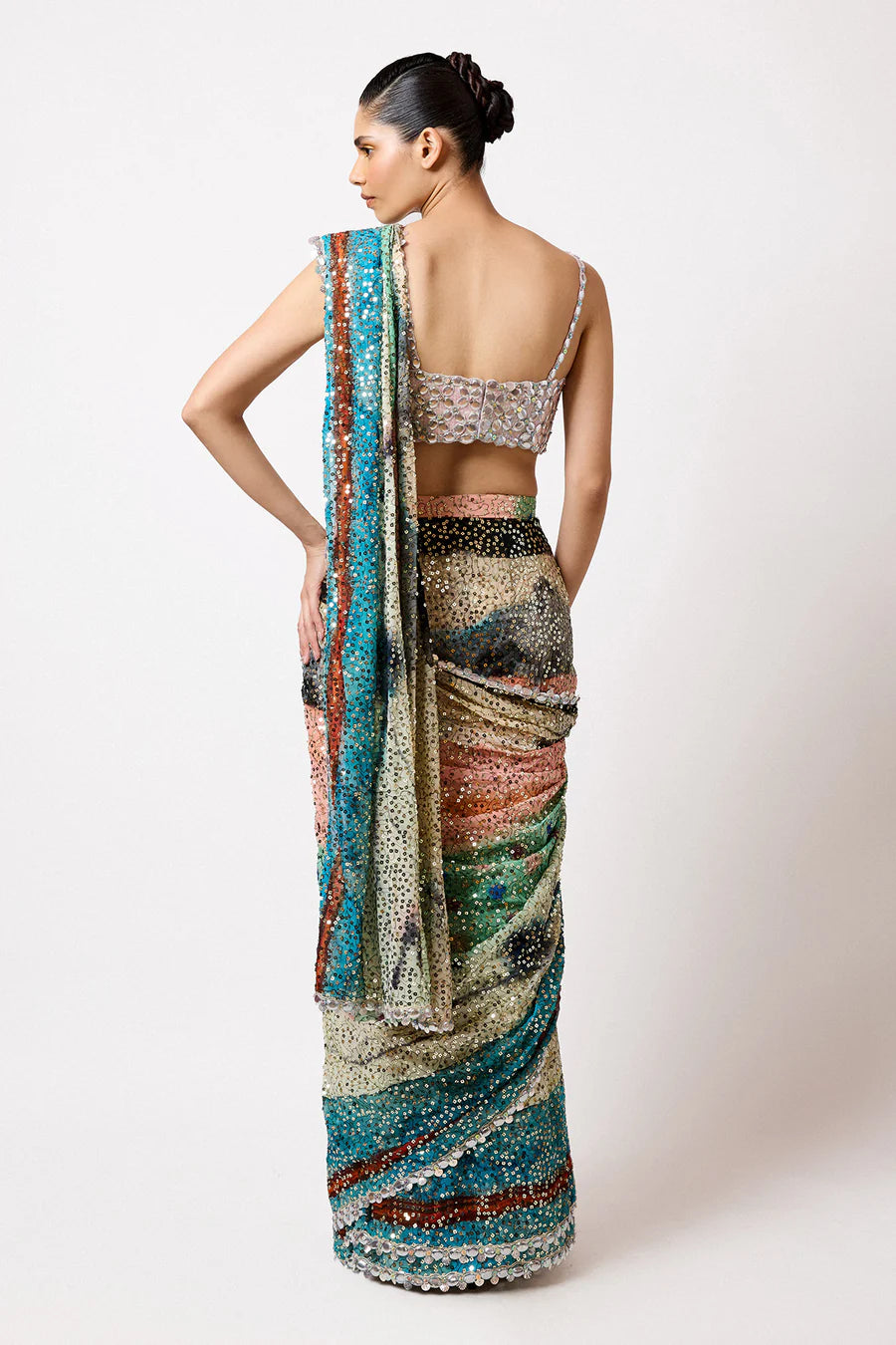 Vinx - Aurora Sequin Tulle Saree Set - Ready to Ship