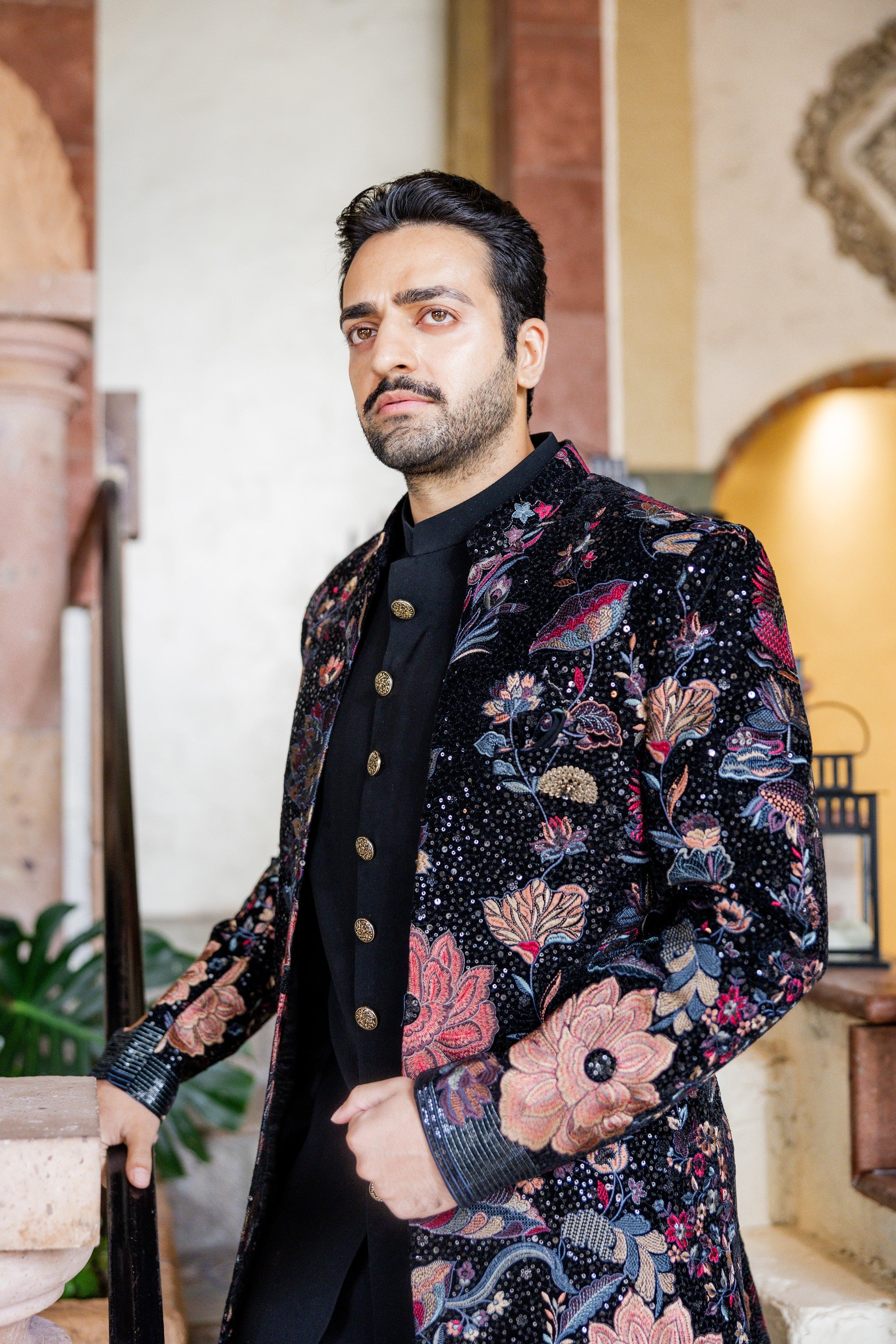 Habib Floral Printed Sherwani