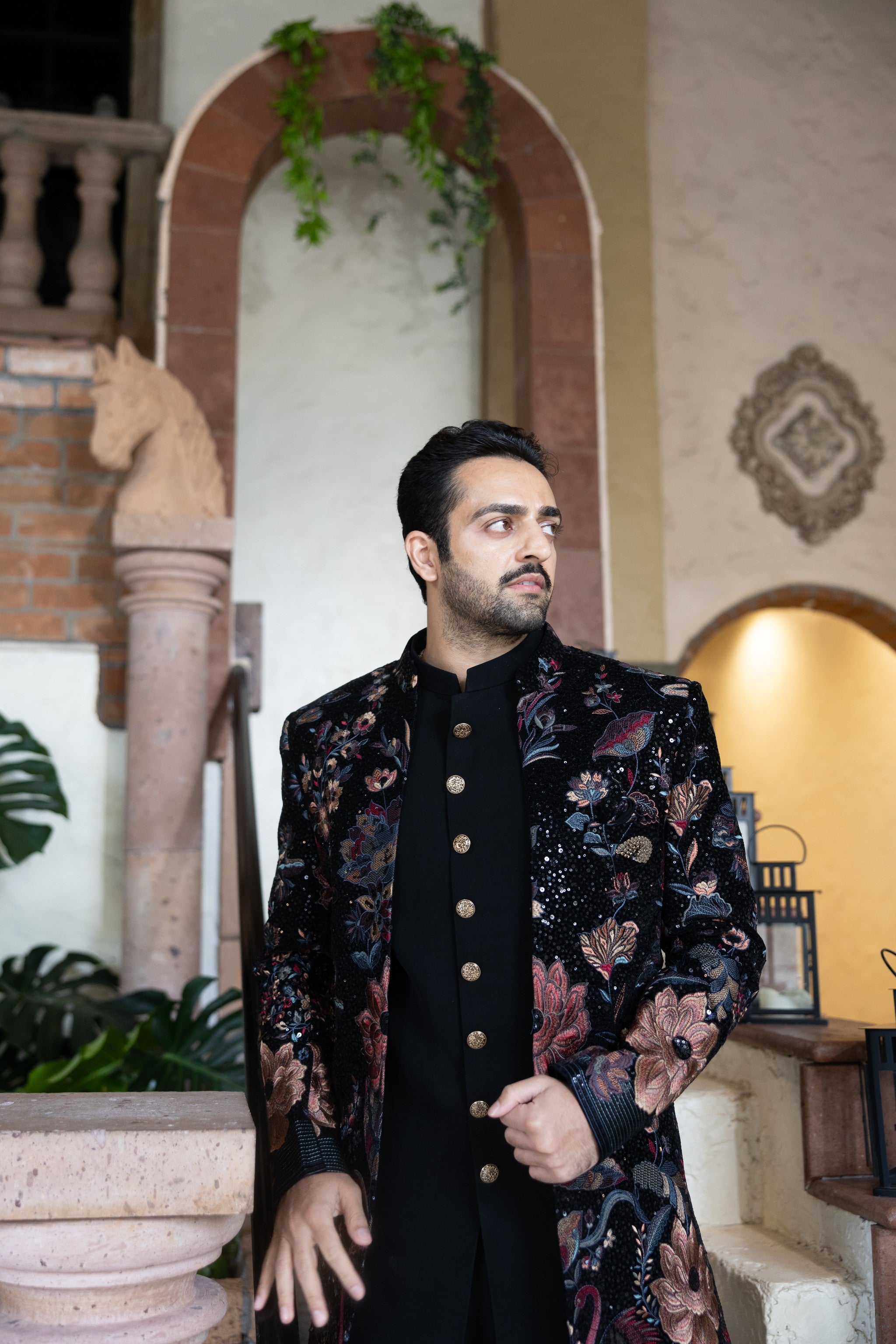 Habib Floral Printed Sherwani