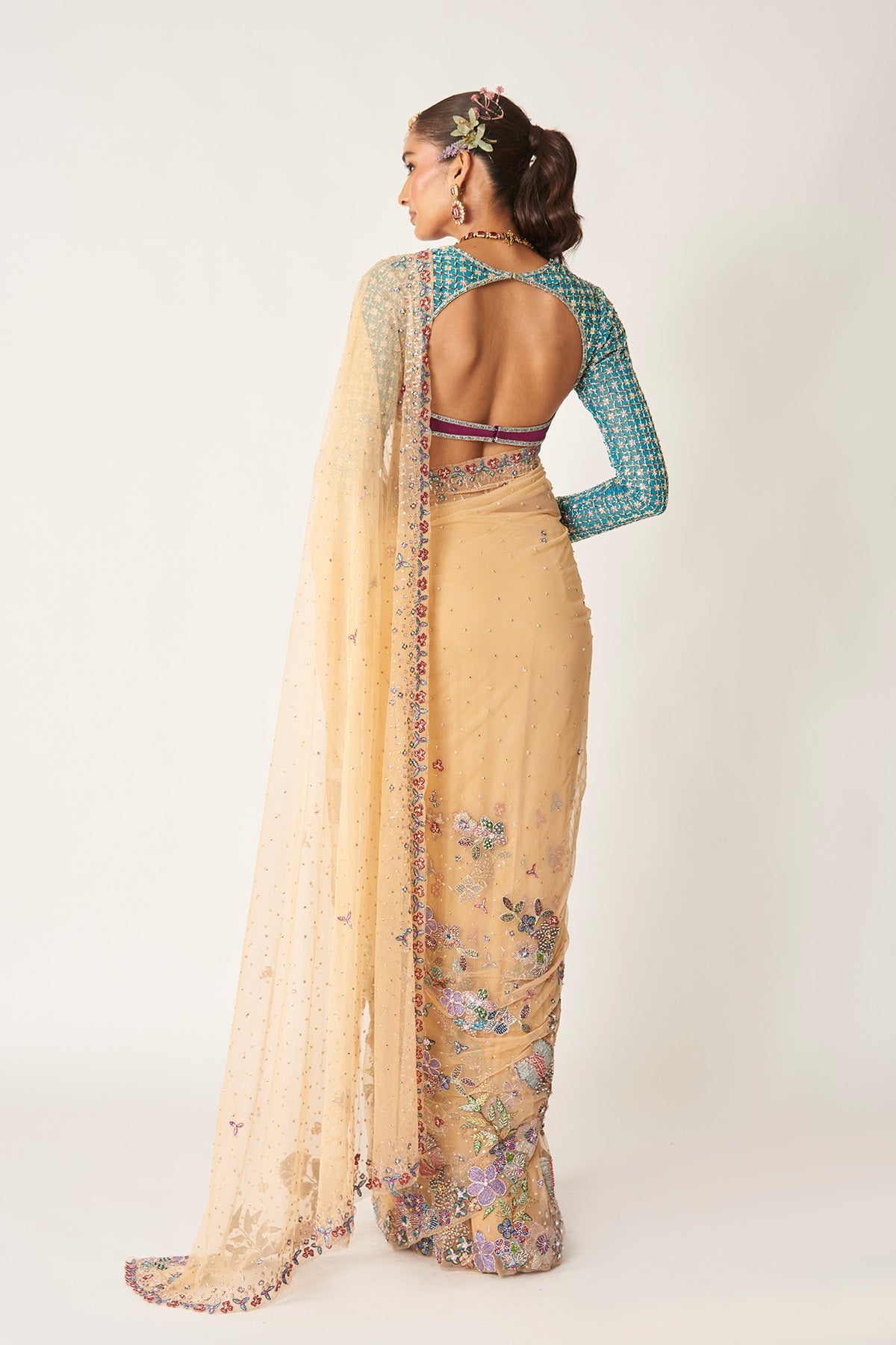 Célia - Bisque Tulle Saree