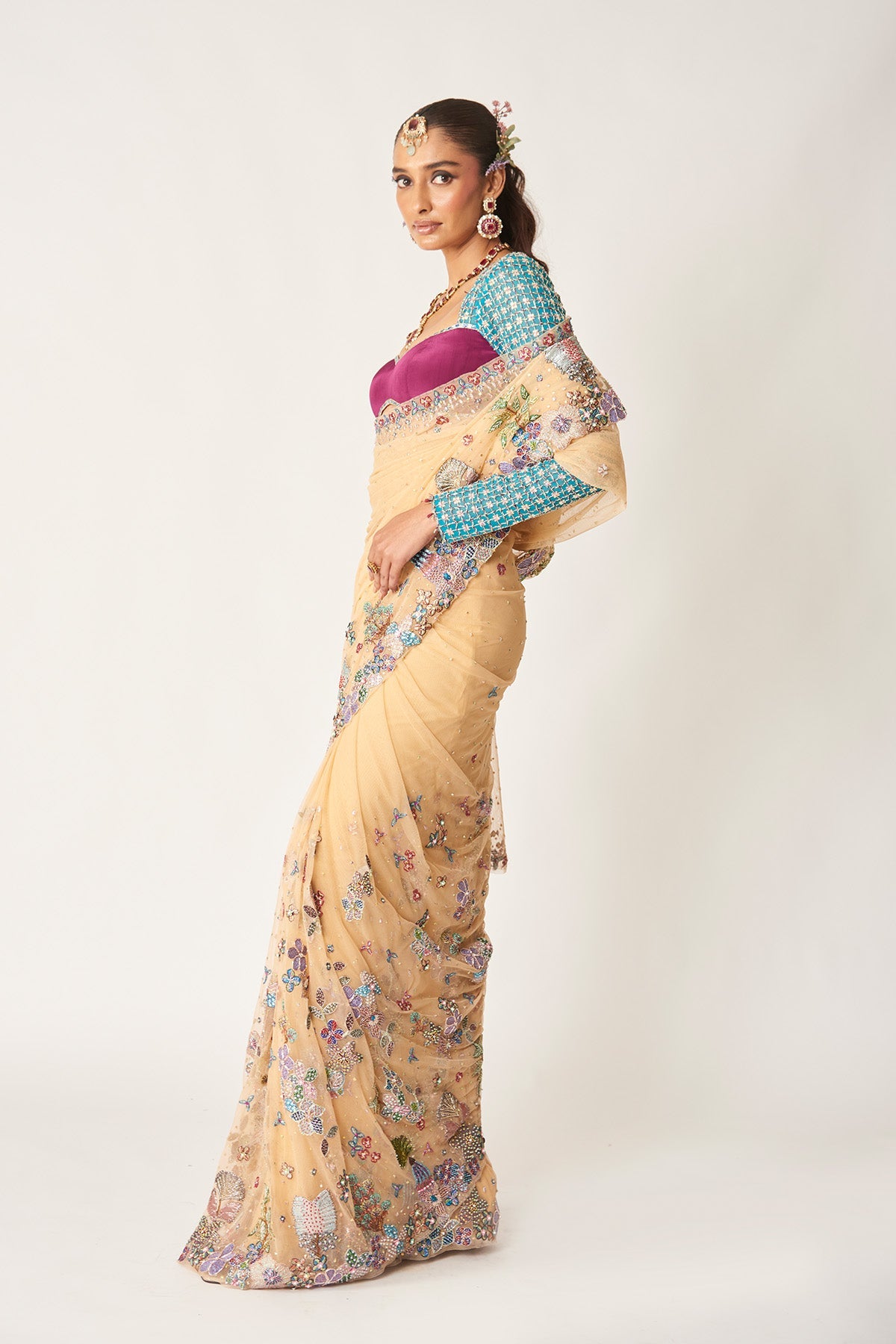 Célia - Bisque Tulle Saree