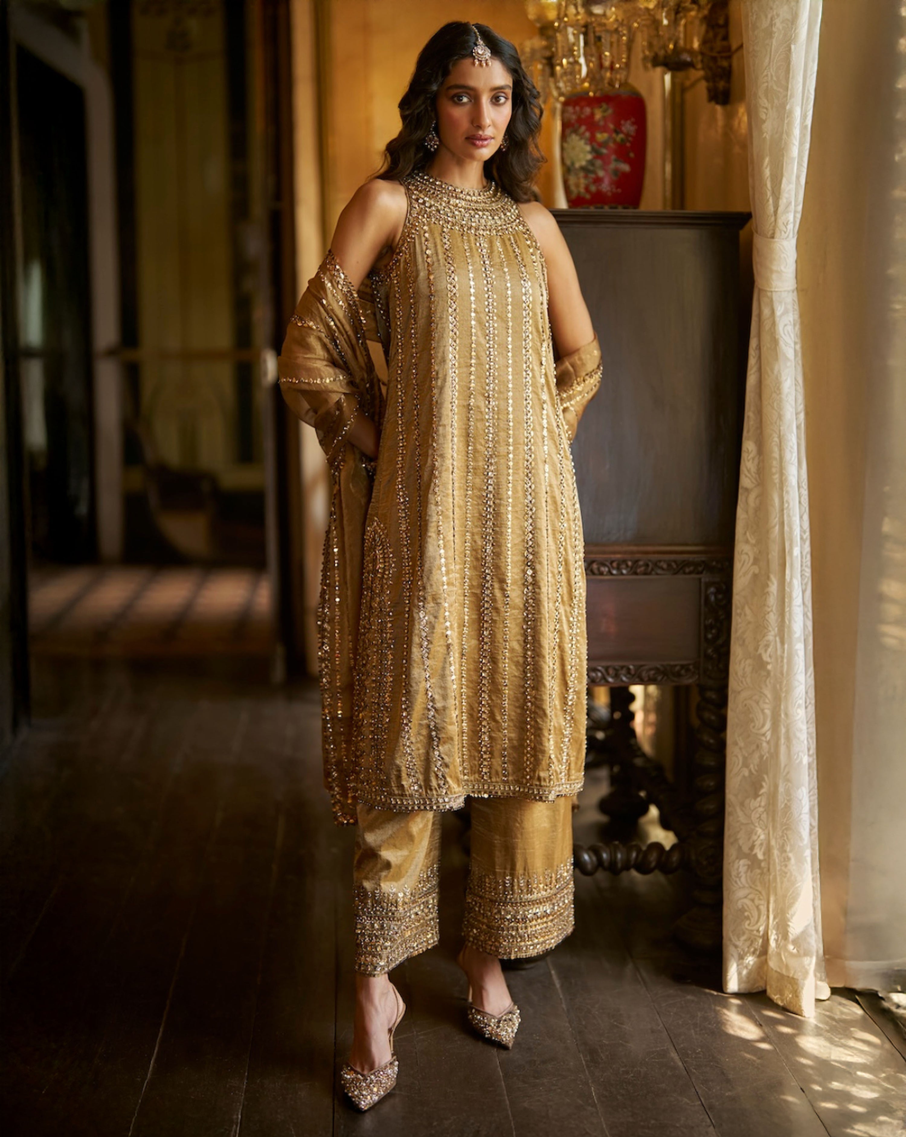 Antique Gold Pant Set