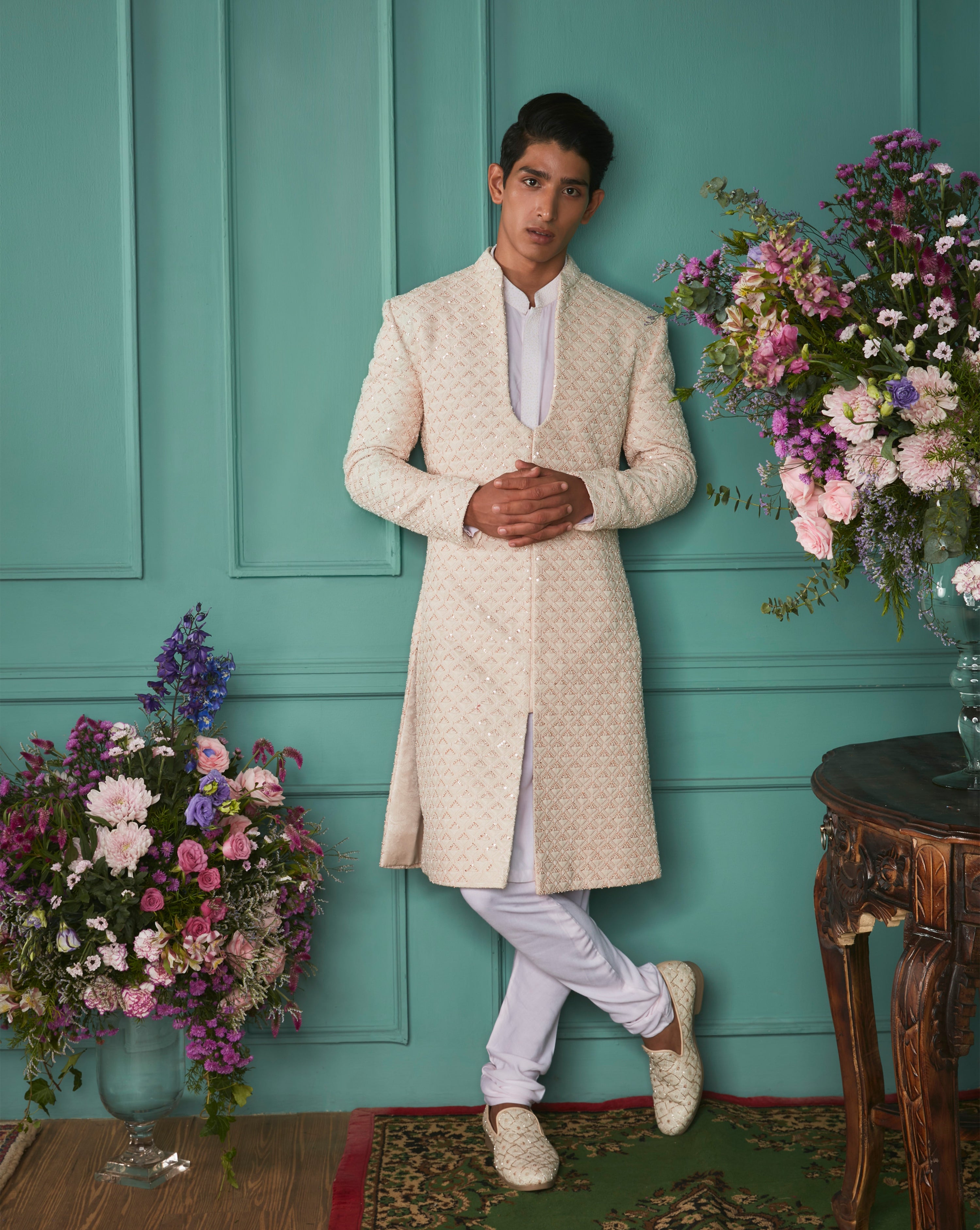 Cloude Cream Sherwani Set