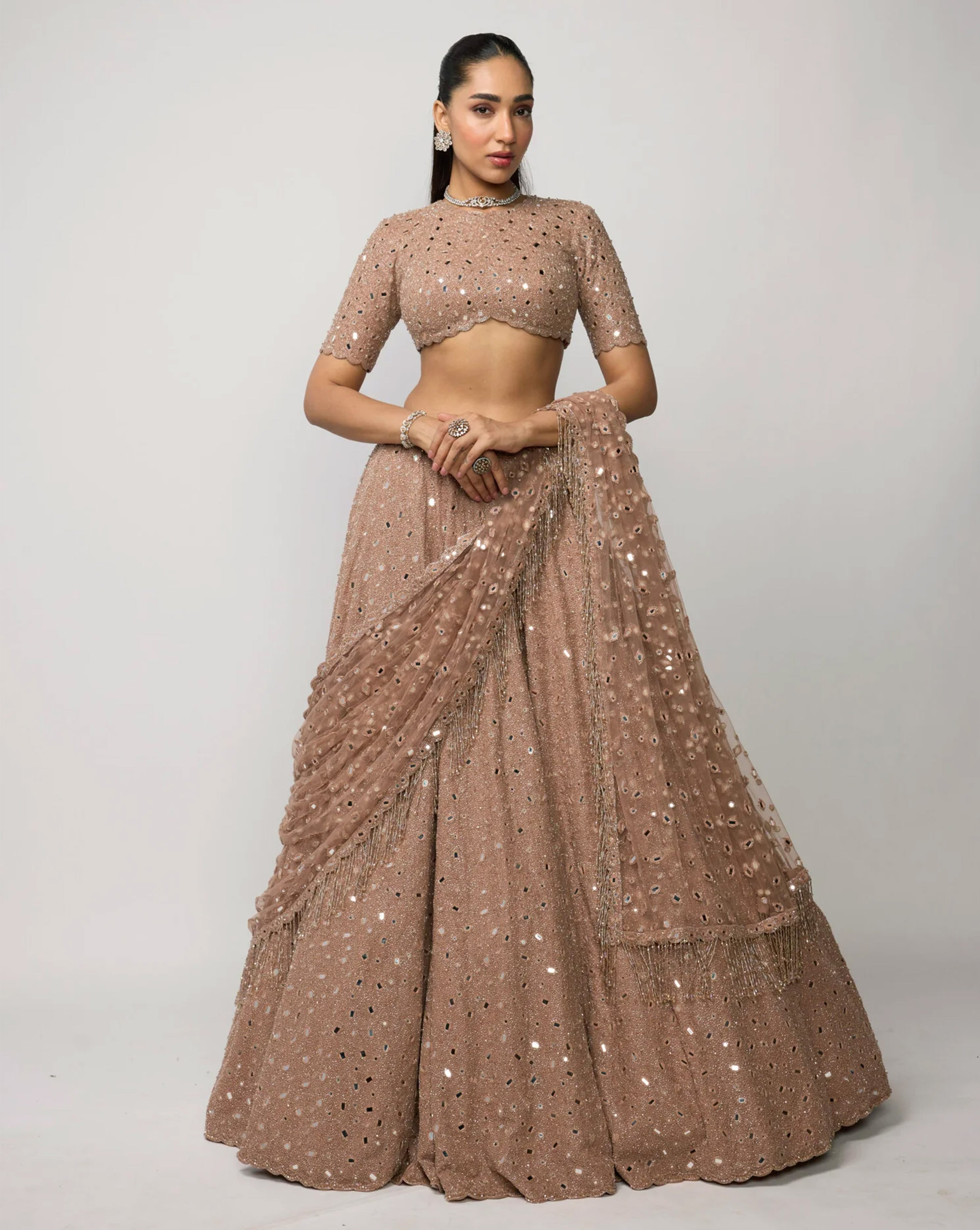 Bronze Rosé Lehenga Set