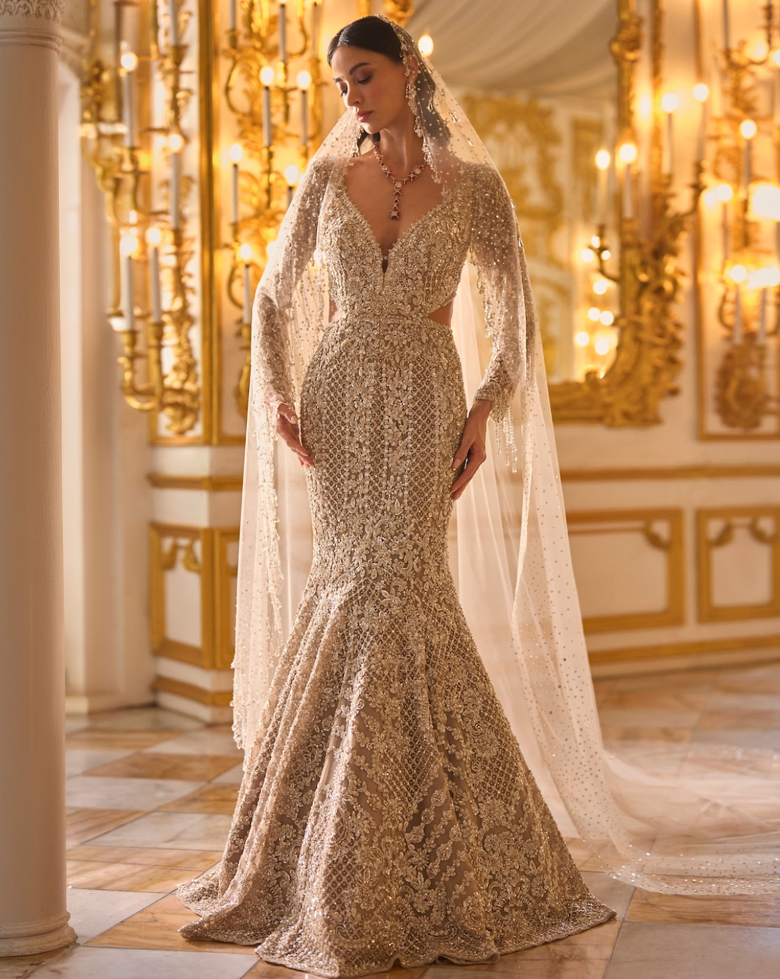 Champagne Sequin Gown