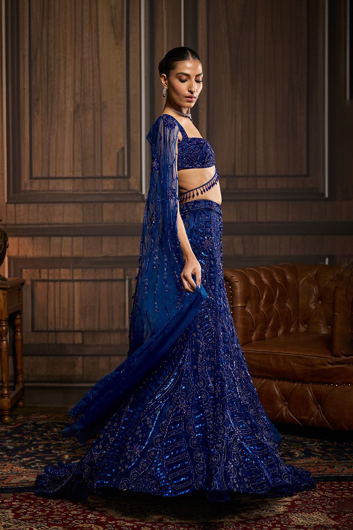 Electric Blue Trail Mermaid Skirt Set