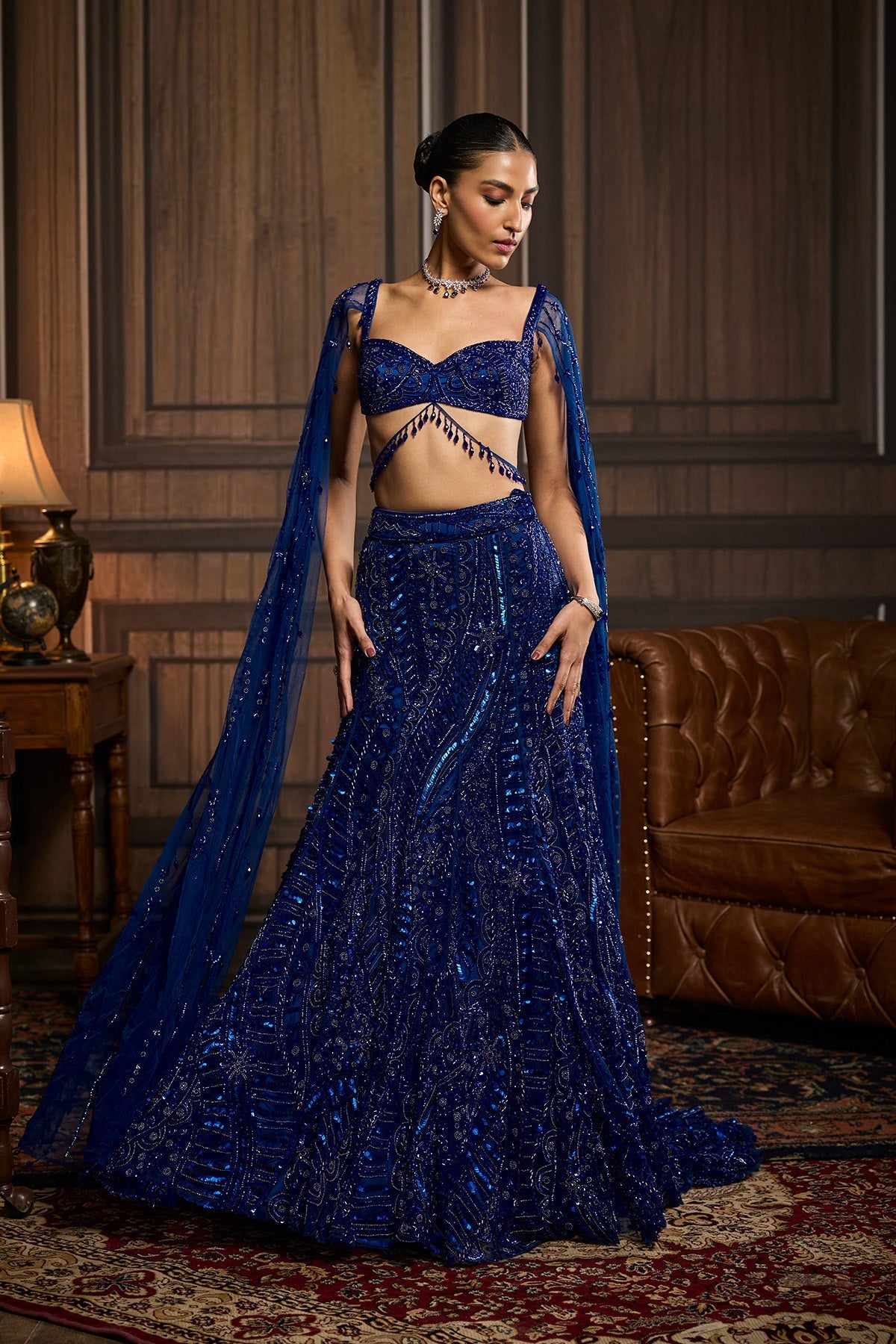 Electric Blue Trail Mermaid Skirt Set