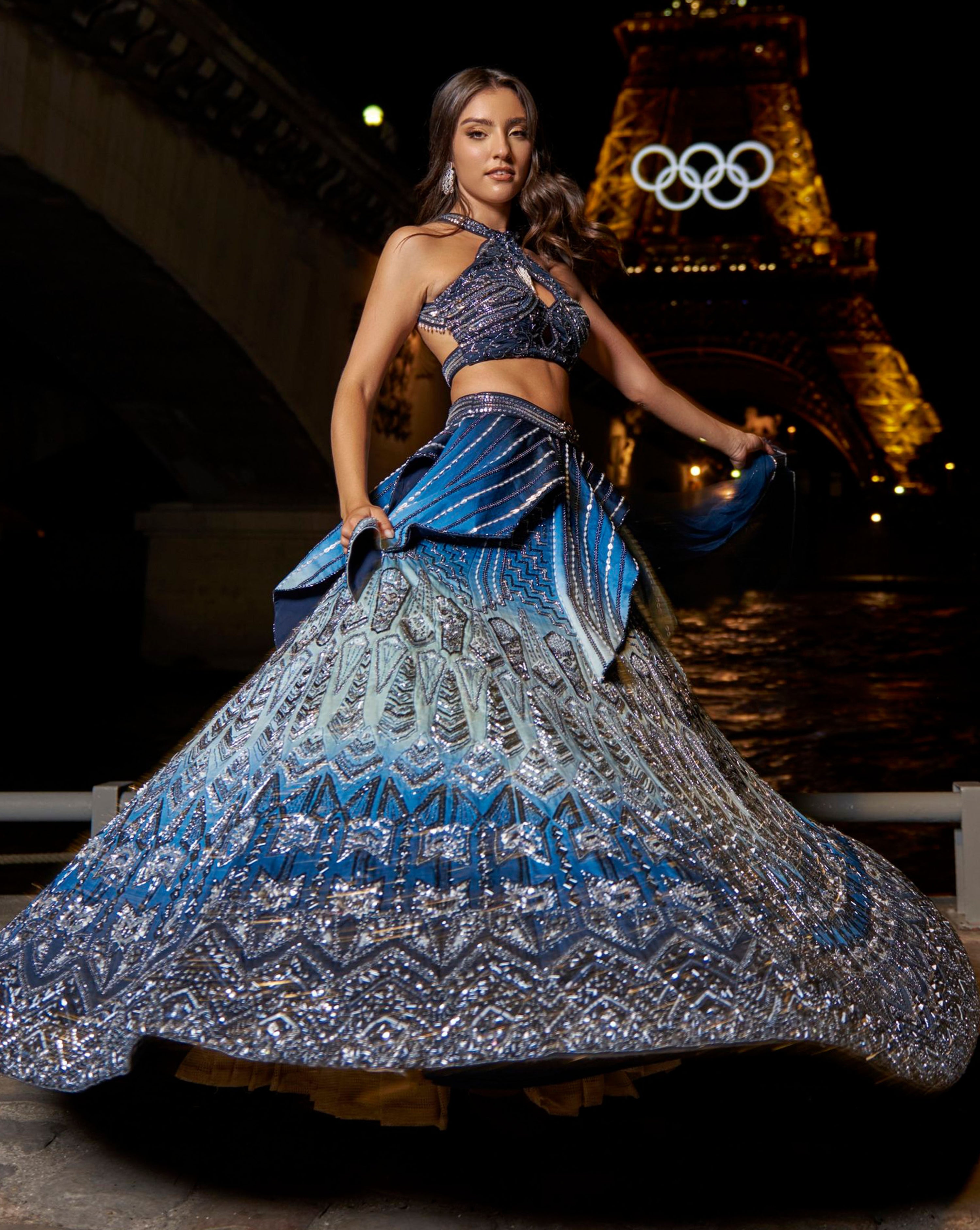 Blue Ombre Lehenga Set