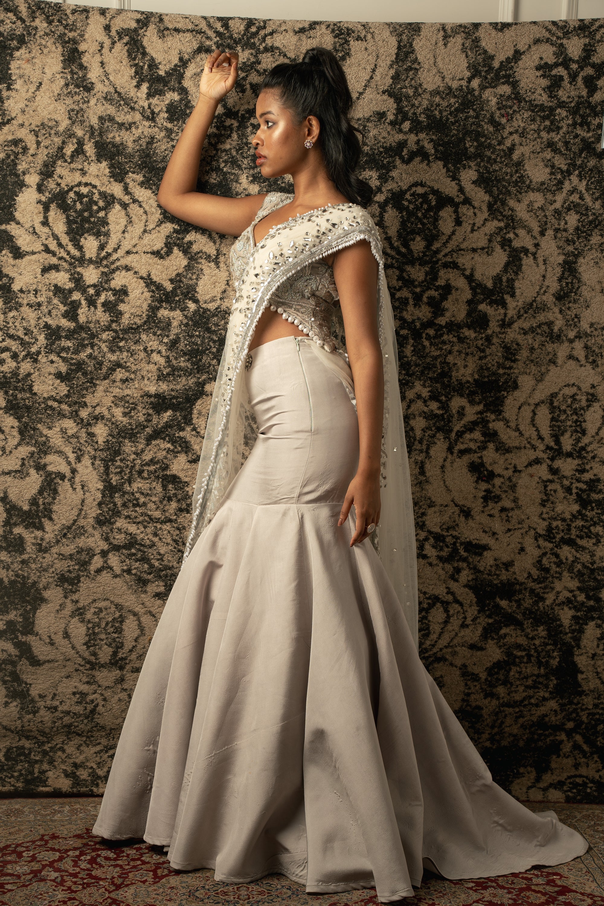 formal dress skirt and blouse Taffeta Blouse with Ball Skirt