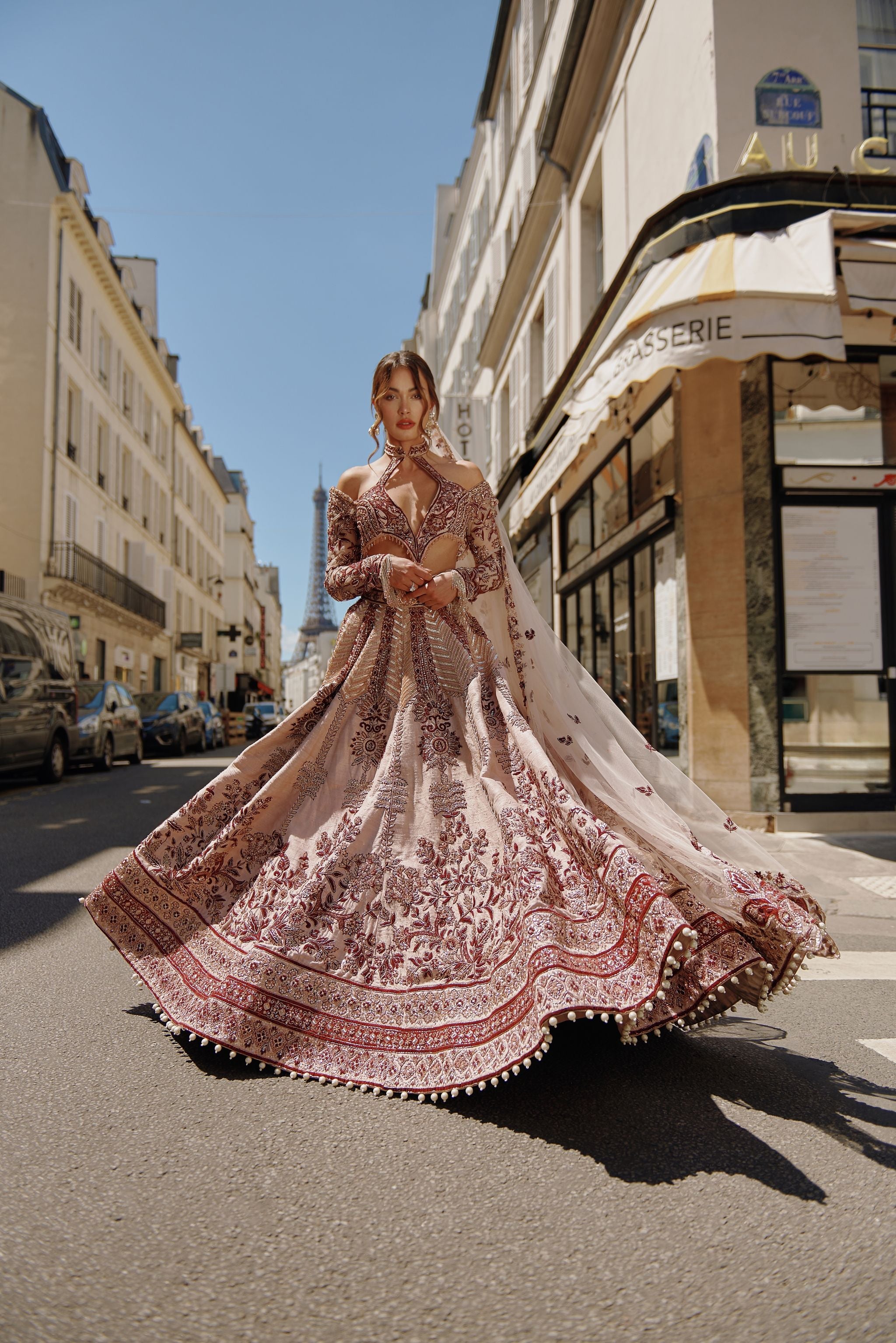 Maroon & Ivory Lehenga set