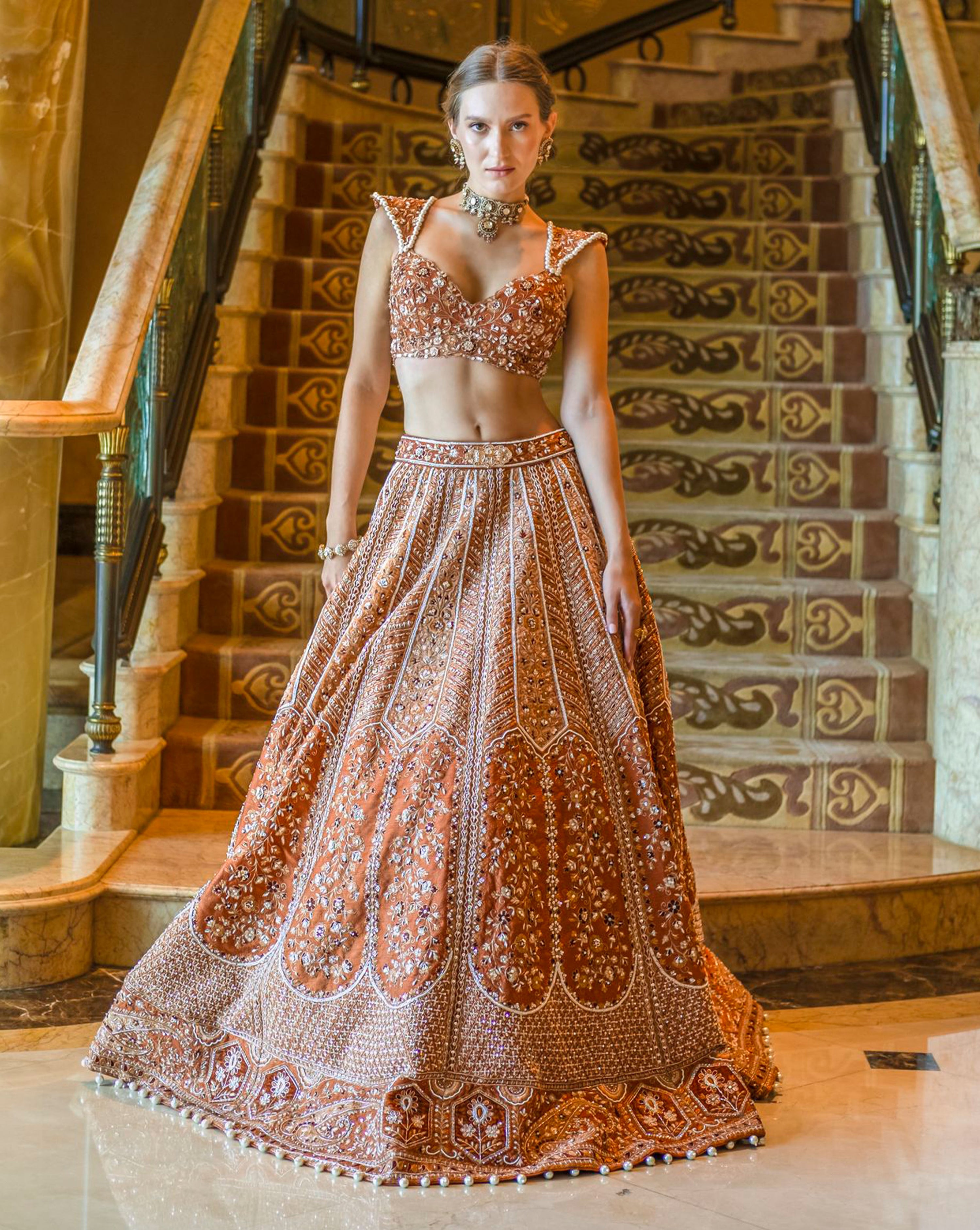 Rustic Elegence Lehenga set Panache by Sharmeen Rustic Elegence Lehenga set Panache by Sharmeen
