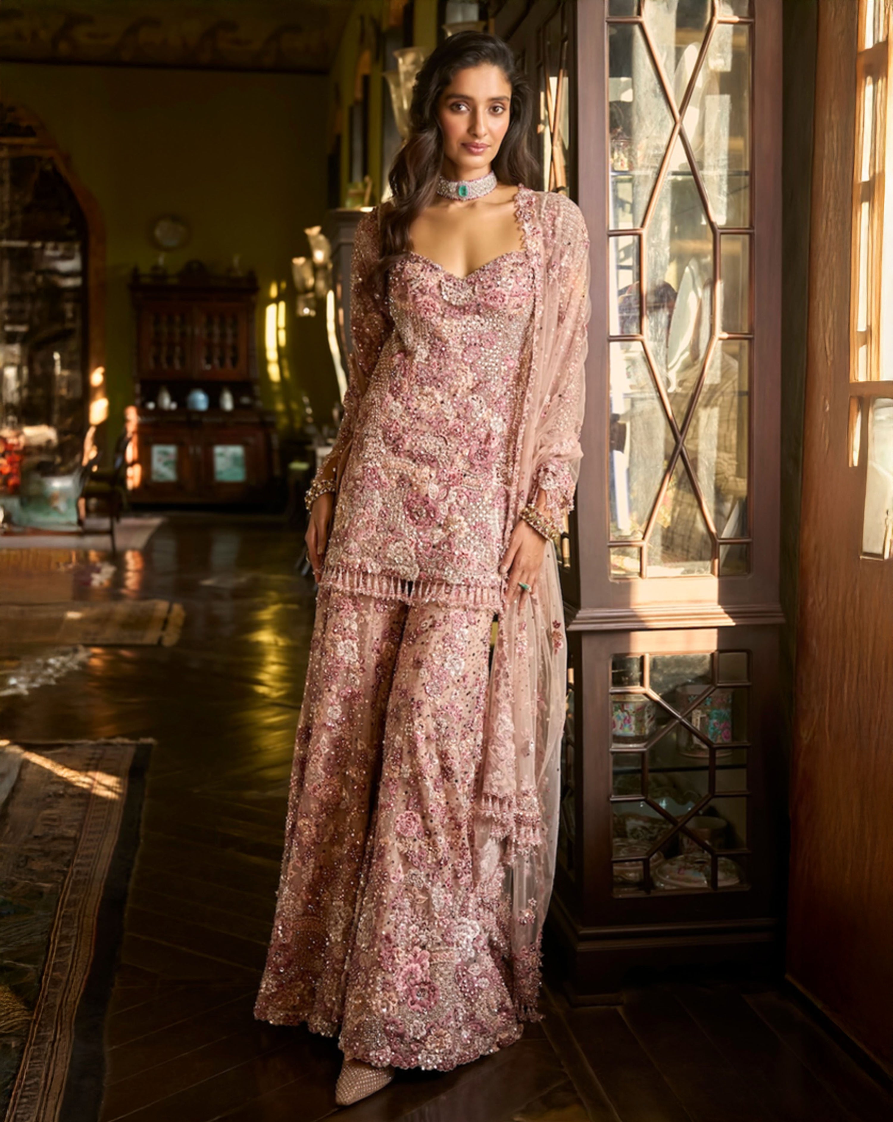 Dusty Rose Sharara Set
