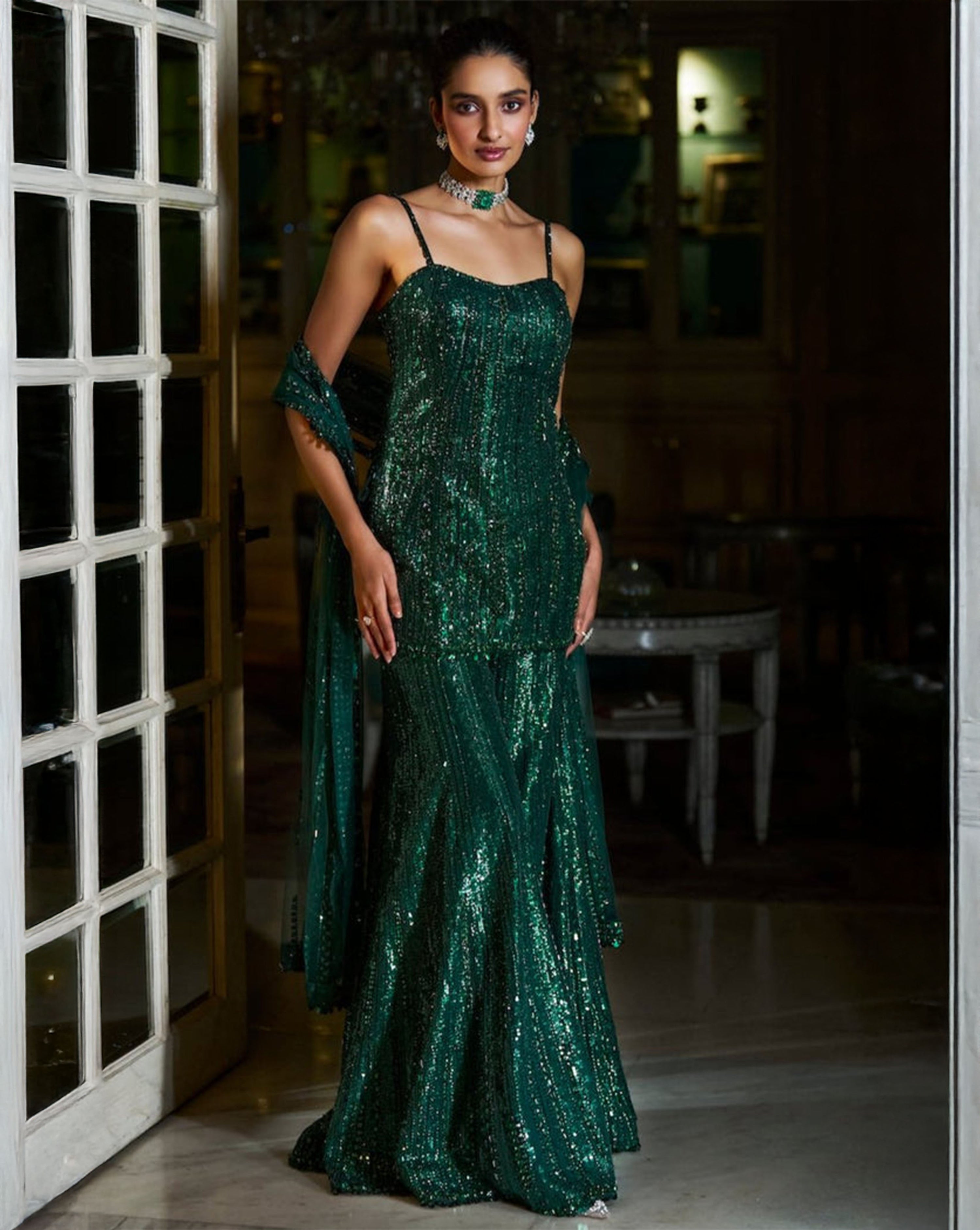 Emerald Green Sharara Set