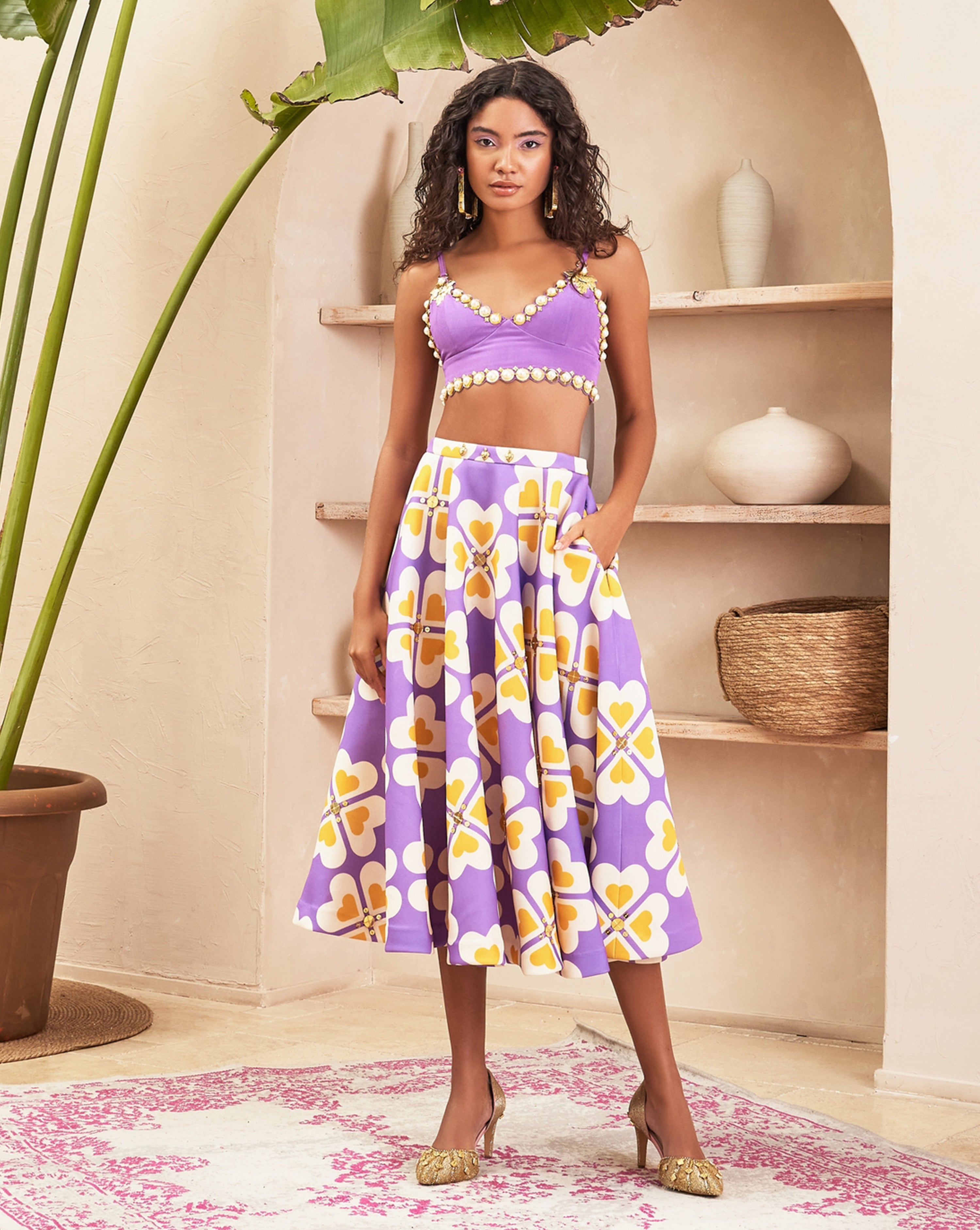 Evelyn Lilac Skirt & Top Set