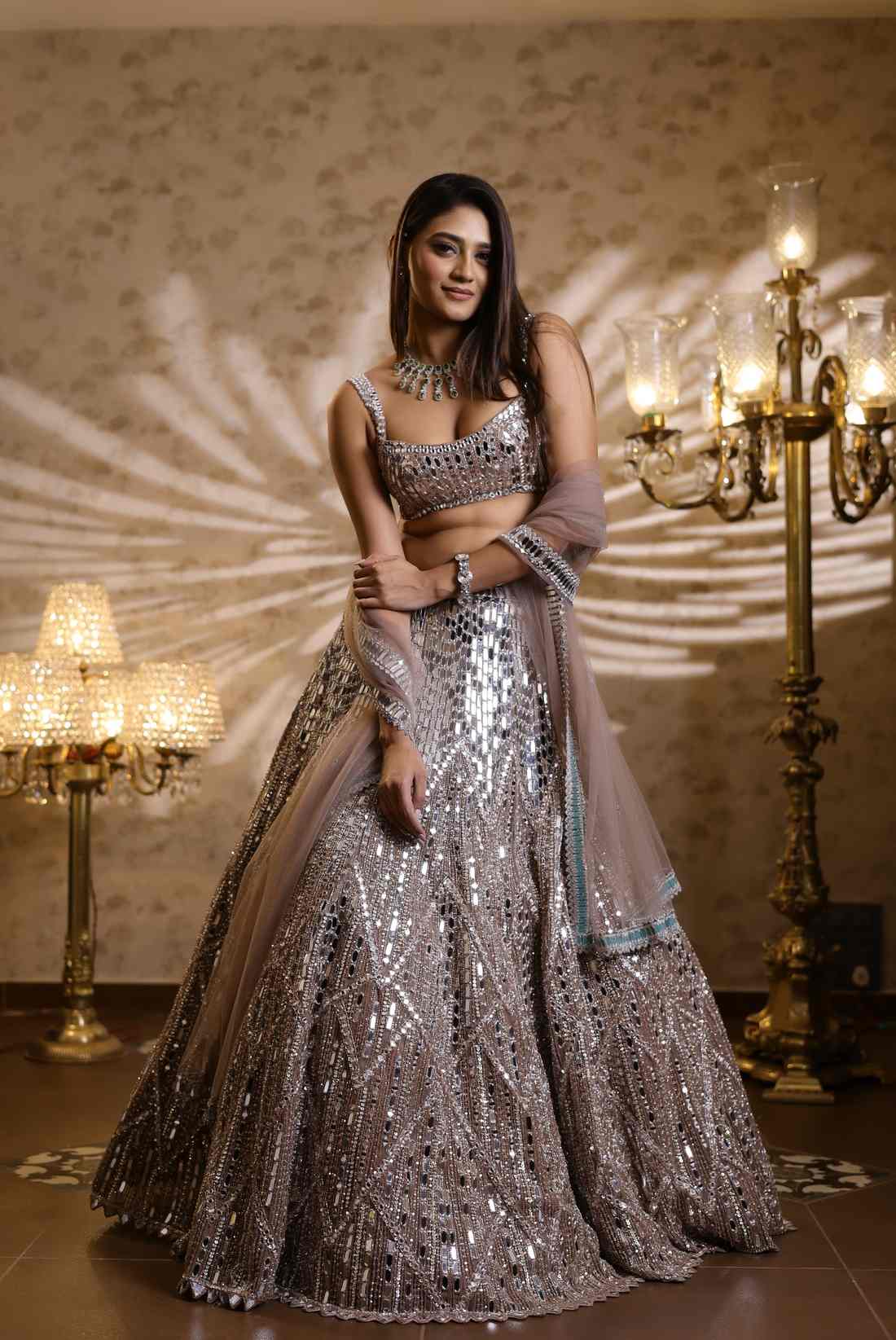 Champagne Mirror Lehenga