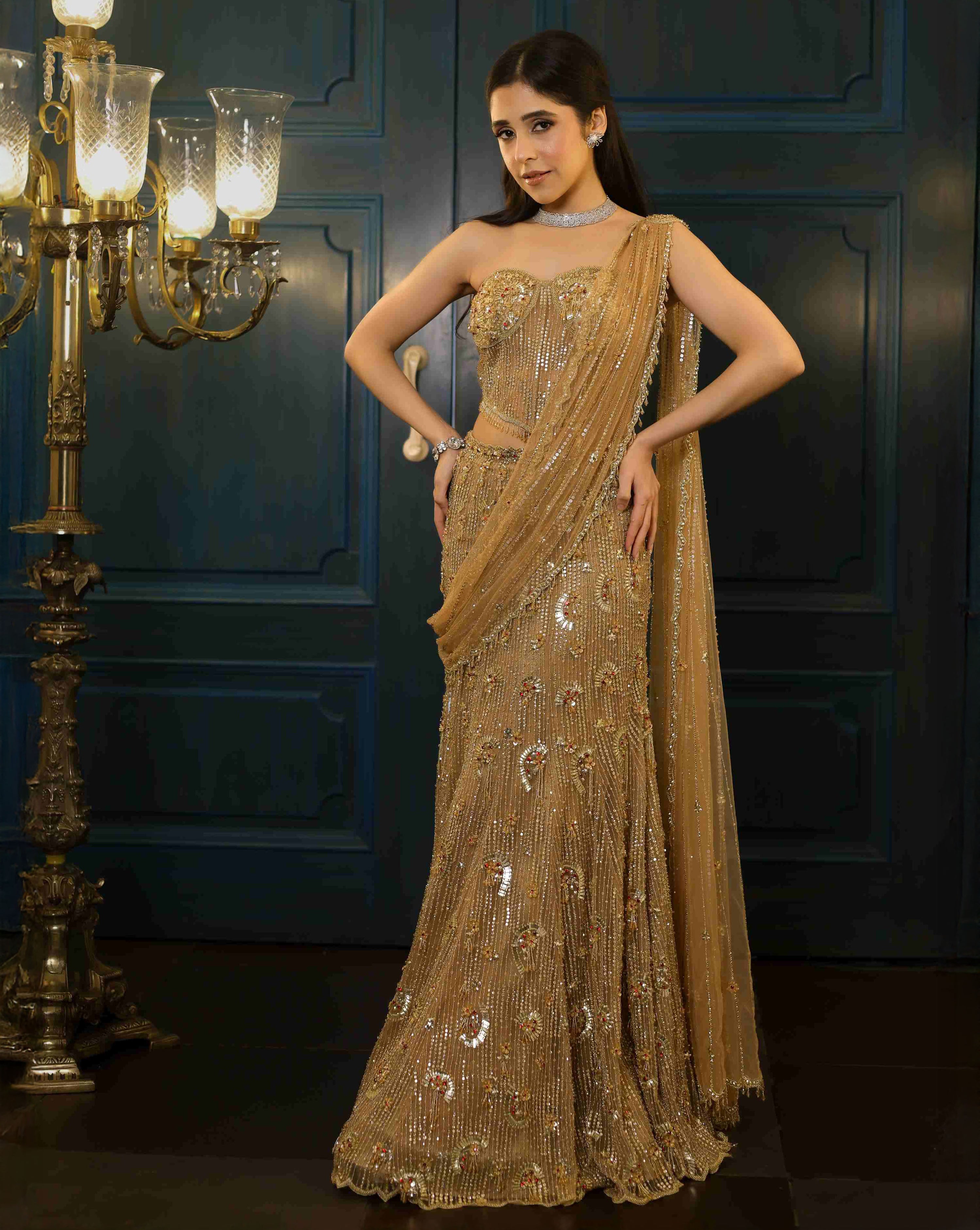 Gold Corset Saree Gold Corset Saree
