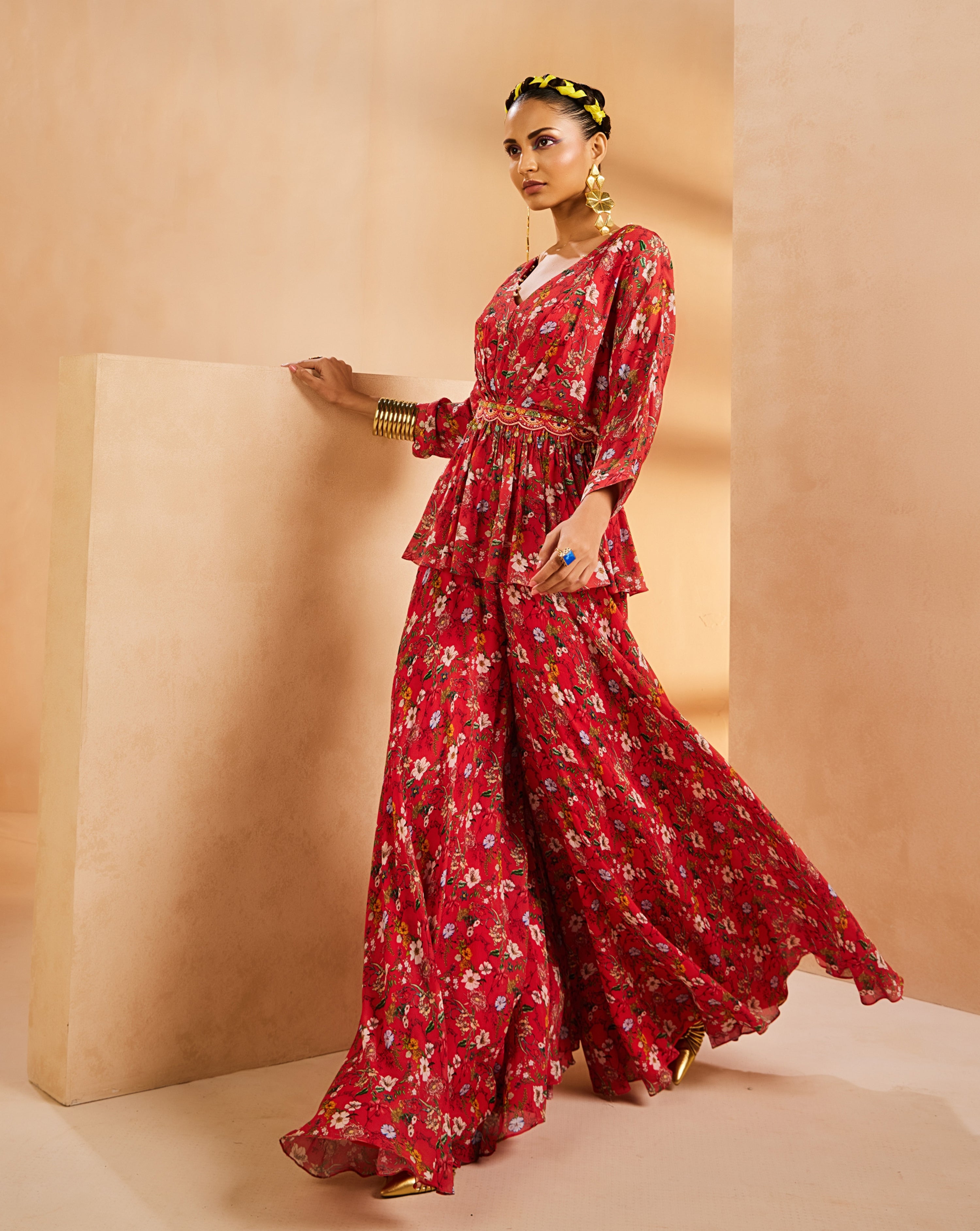 Red Flared Peplum Red Flared Peplum