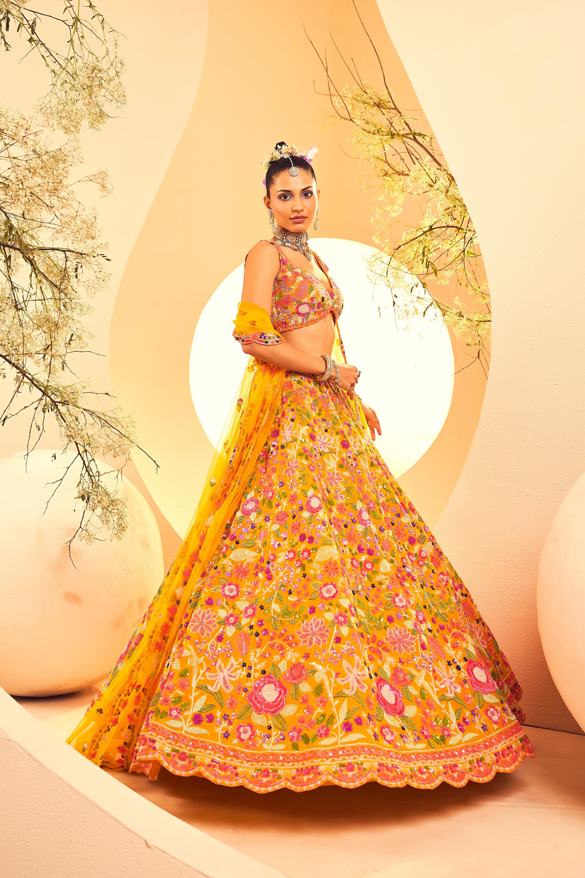 Yellow Multi Lehenga