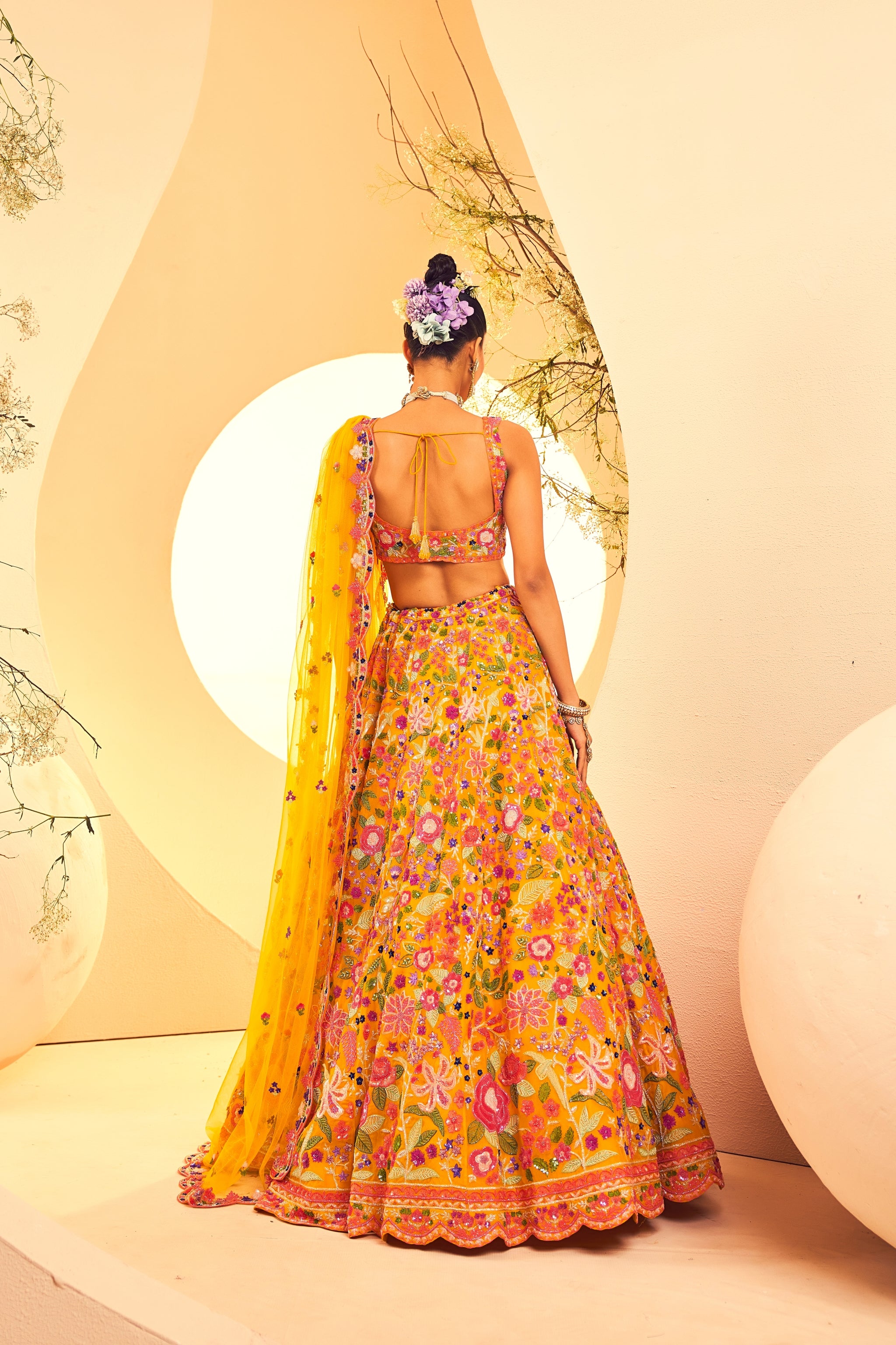 Yellow Multi Lehenga