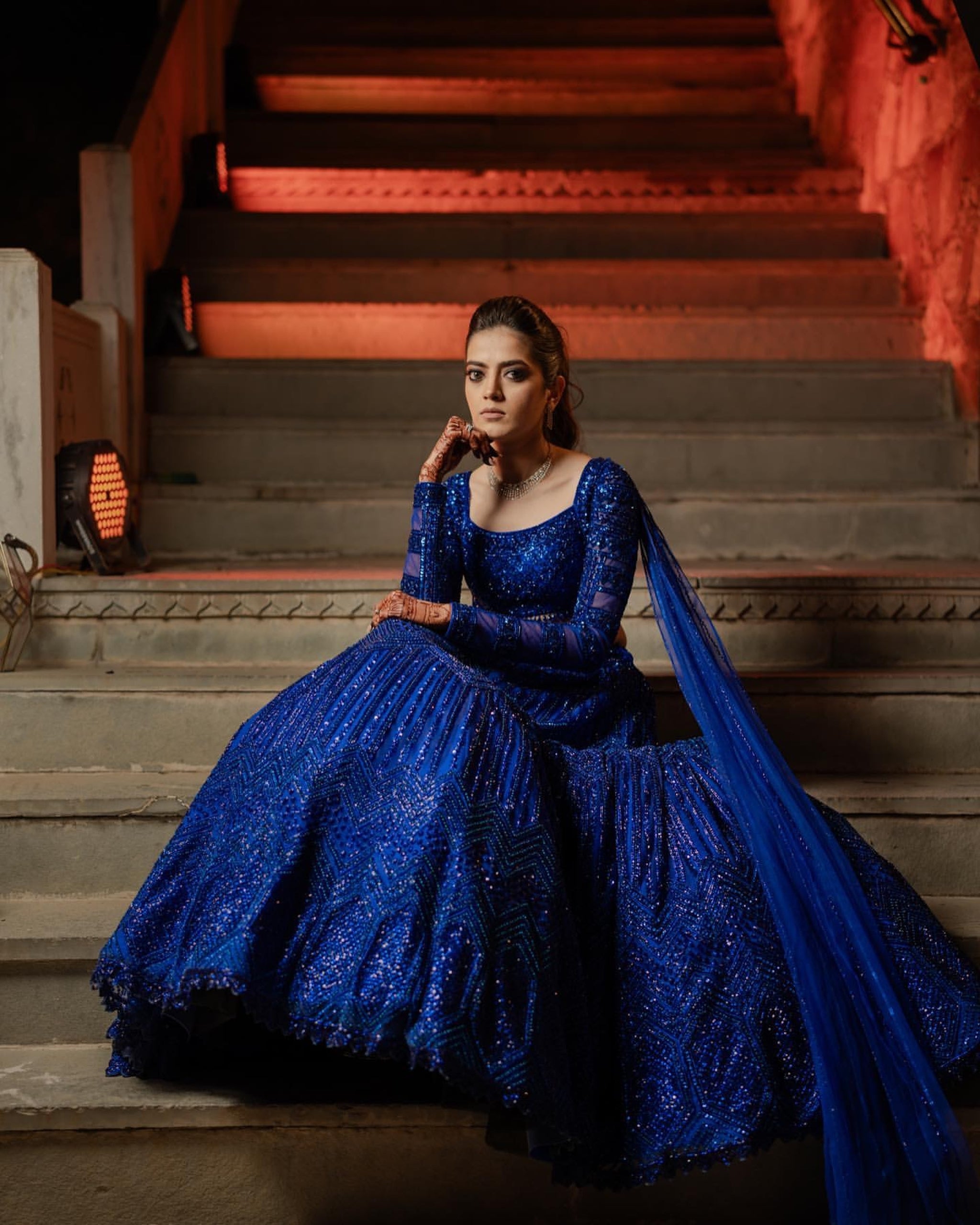 Electric Blue Lehenga