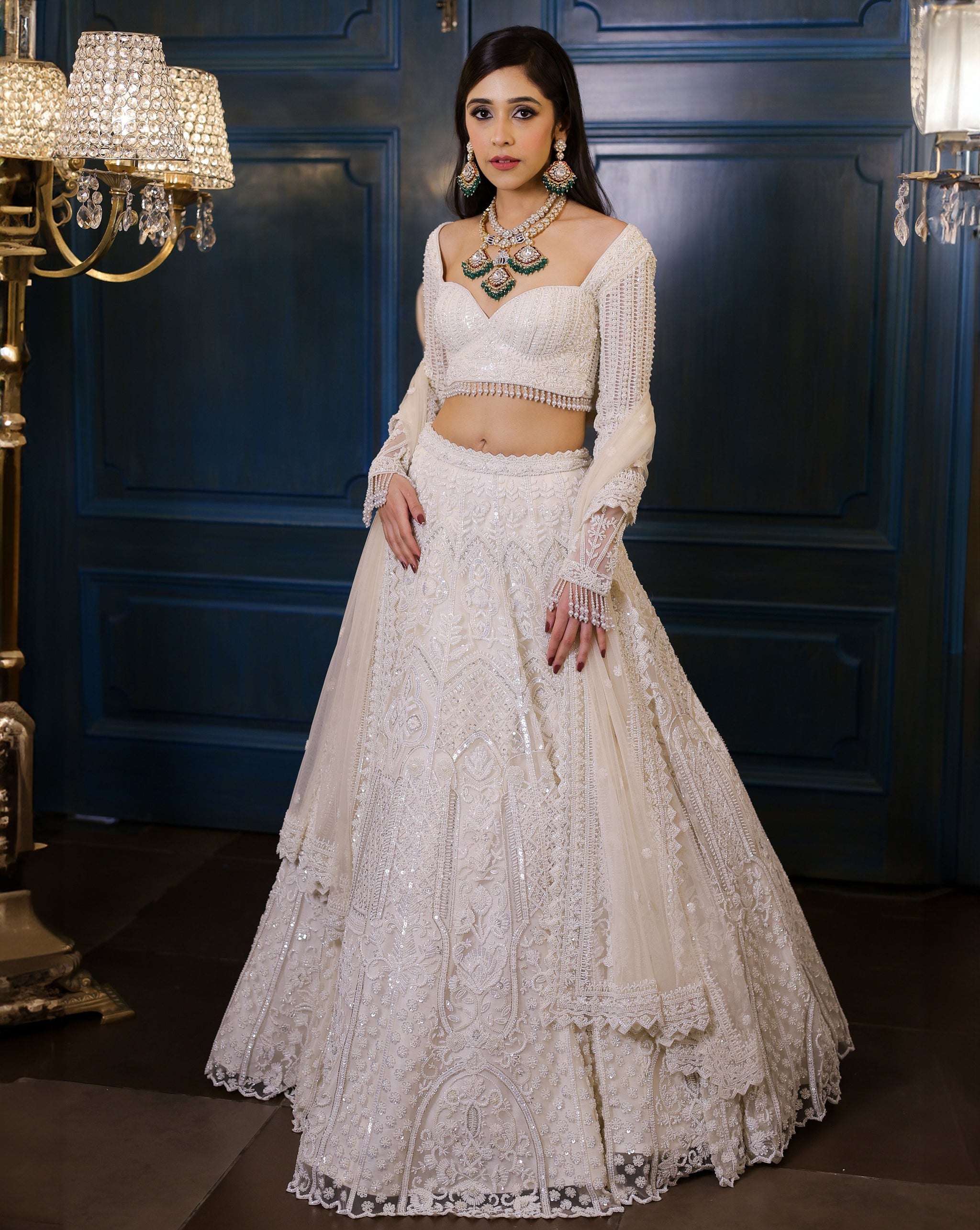 Ivory Bridal Lehenga – Panache by Sharmeen - Main Image
